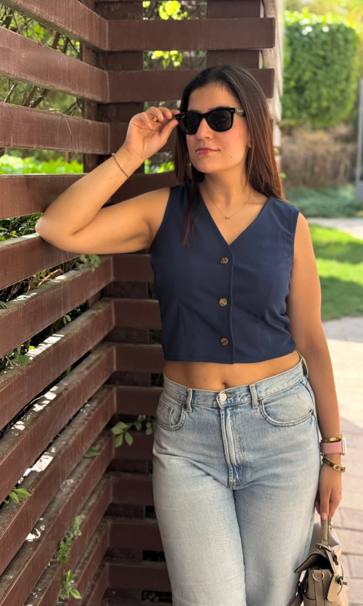 Prussian Blue Cropped Waist Coat - Image 2