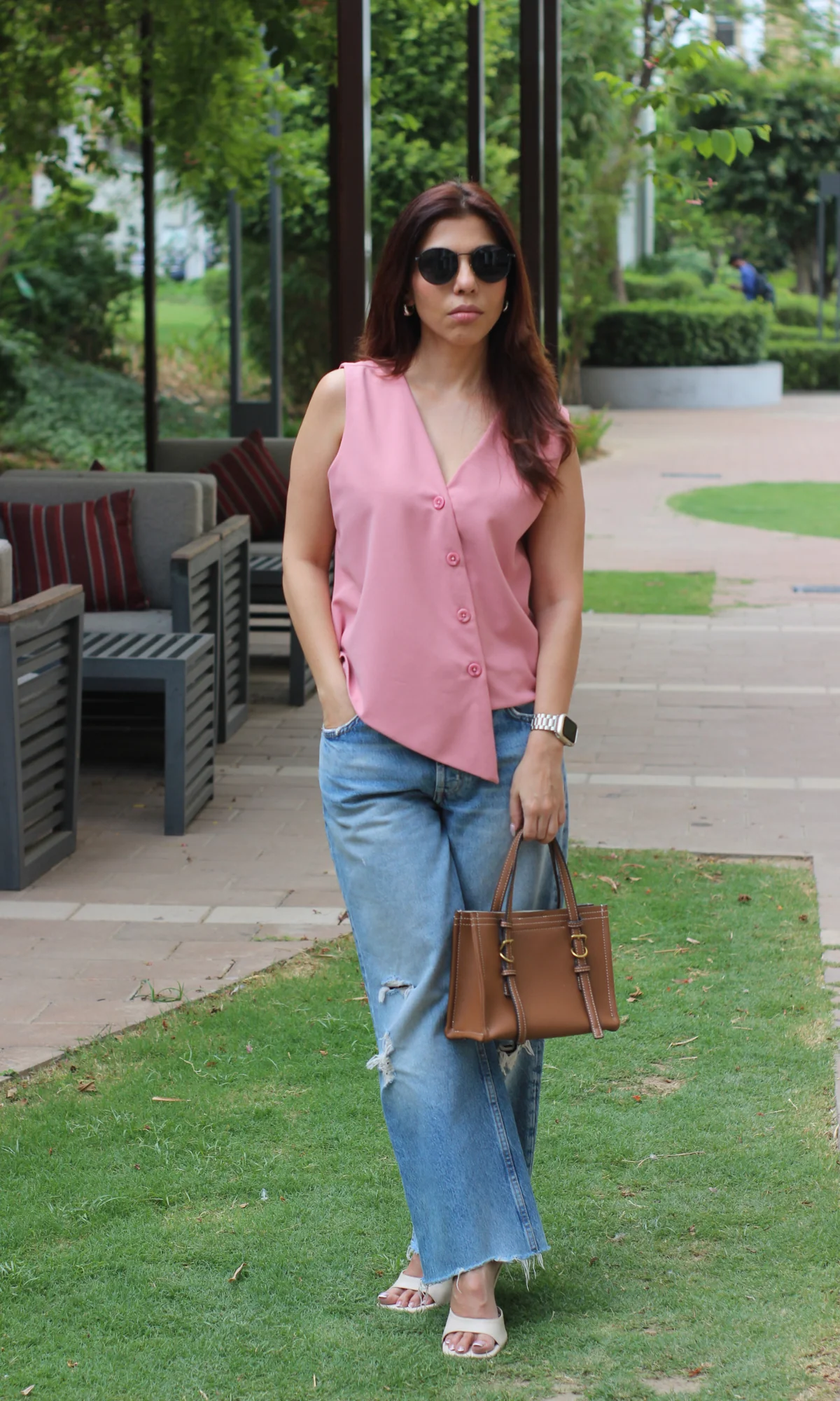 Puce Pink Side-Cut Waist Coat - Image 3