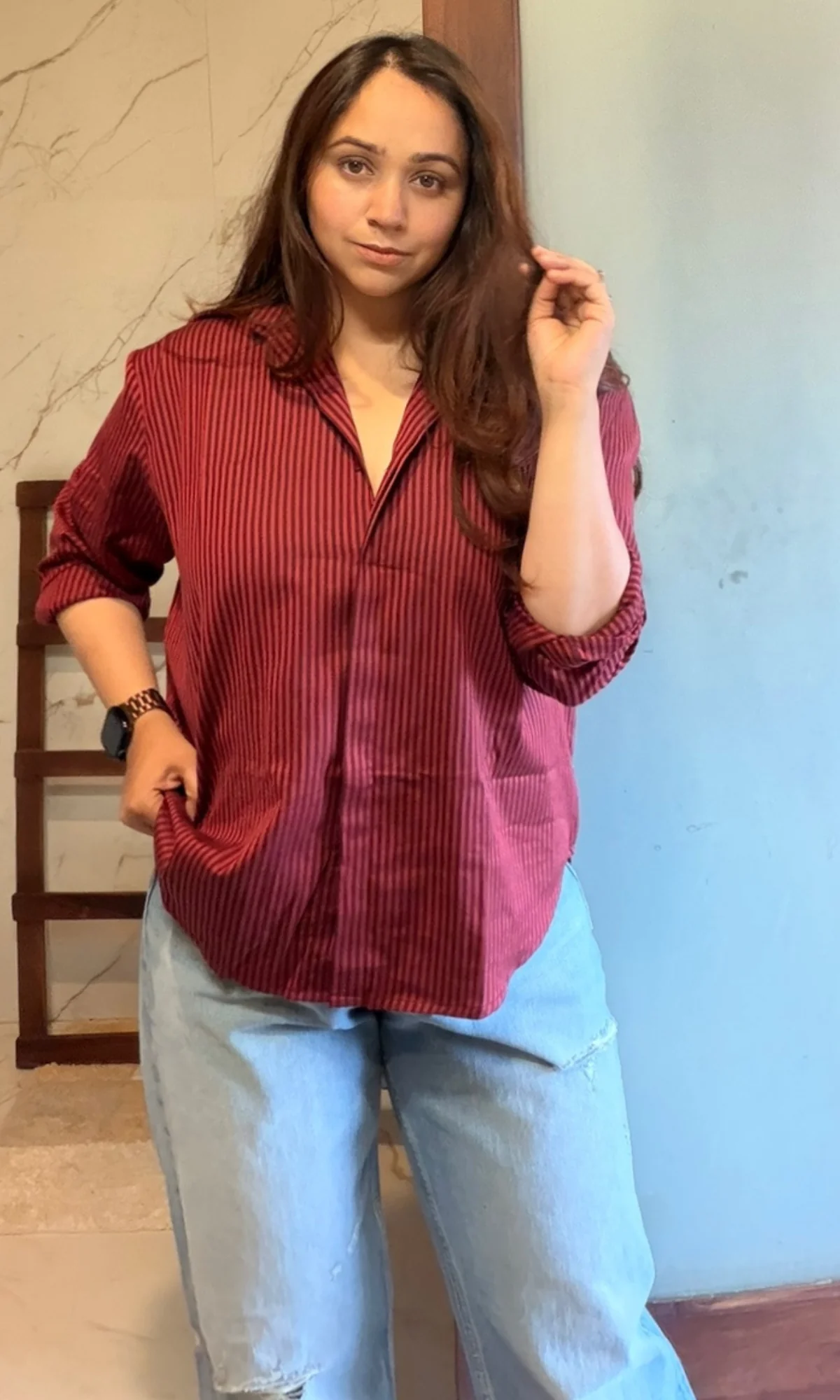 Red Smoke Striped Shirt