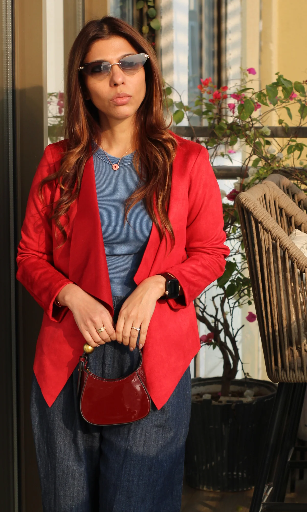 Red Suede Shrug