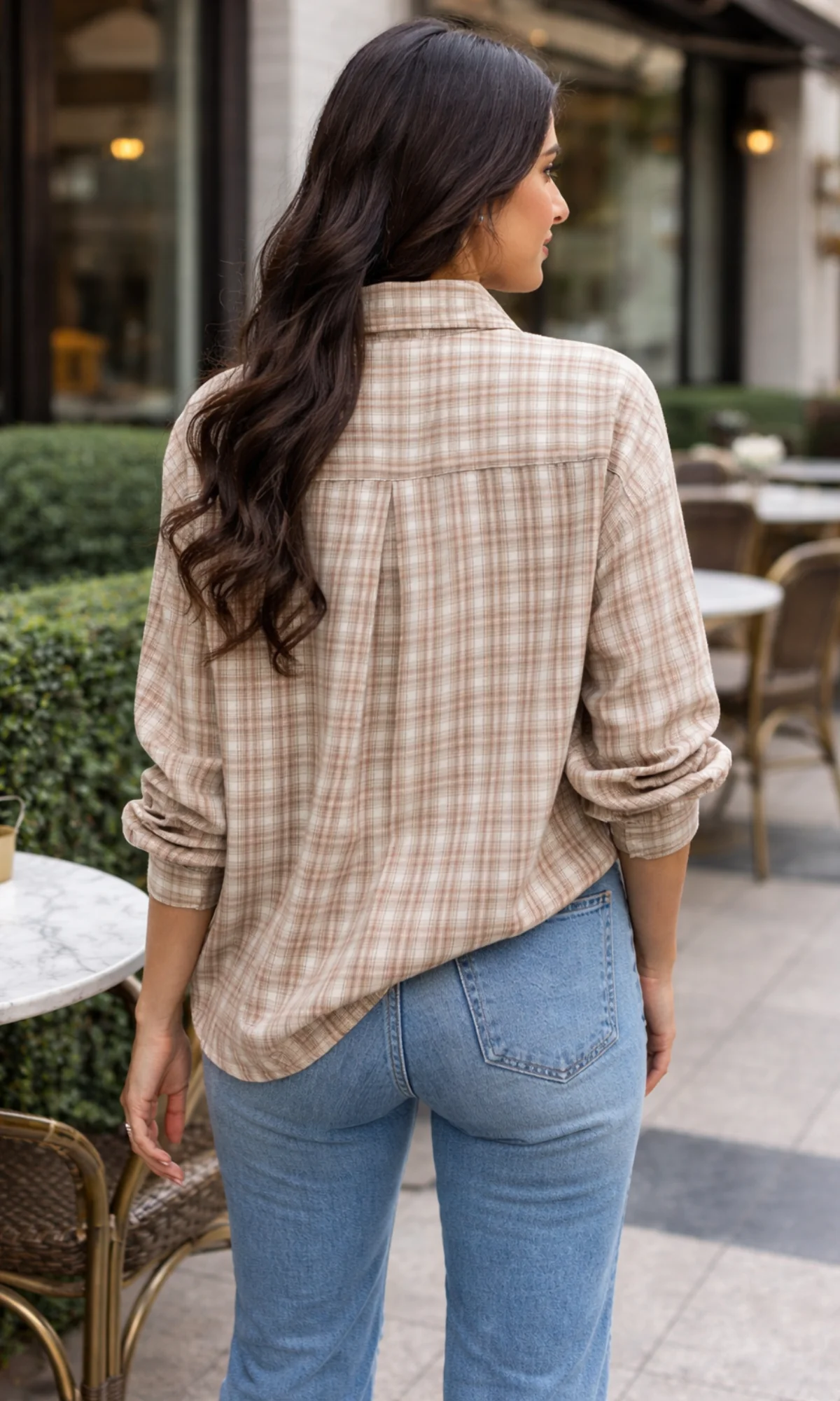 Soft Rose Brew Checked Shirt - Image 4