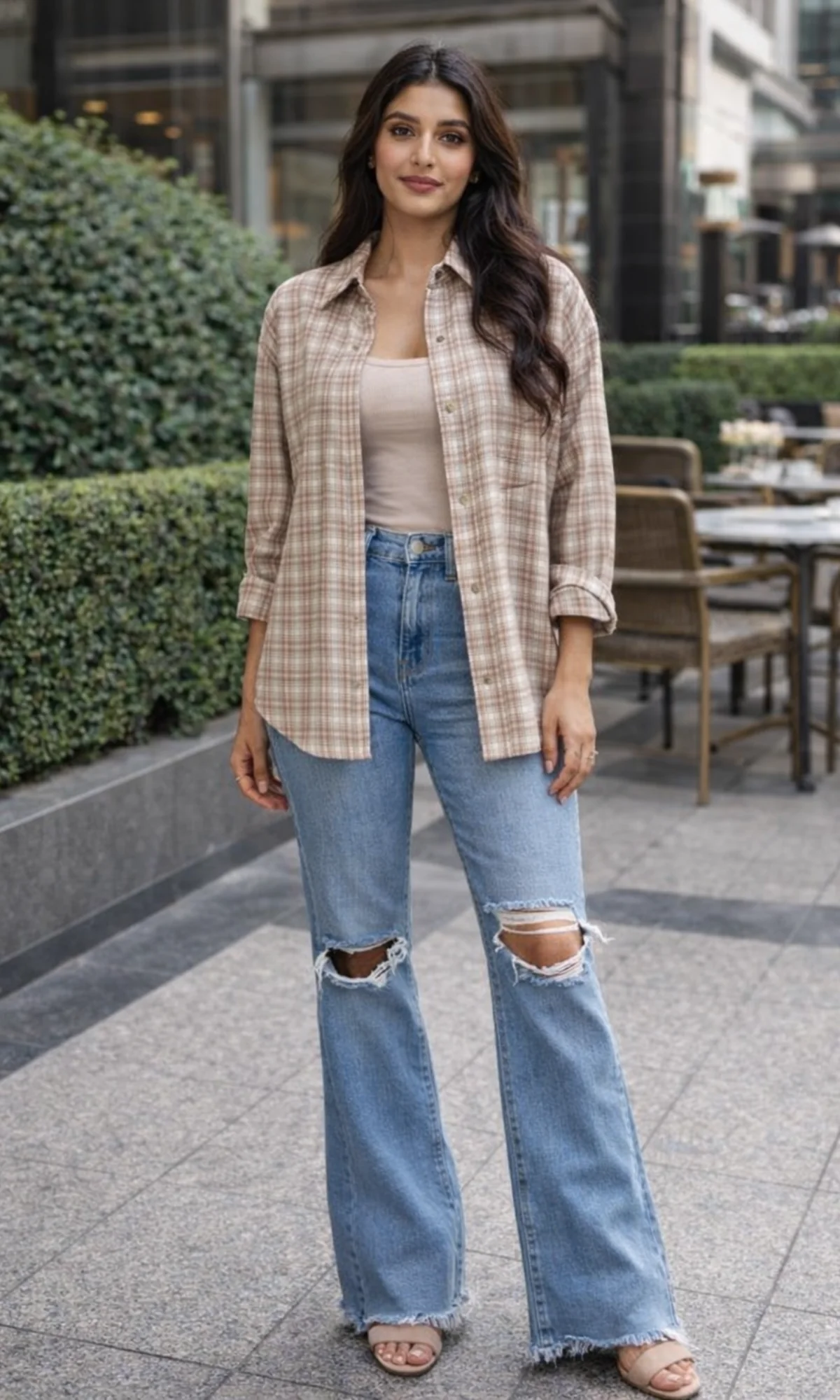 Soft Rose Brew Checked Shirt - Image 5