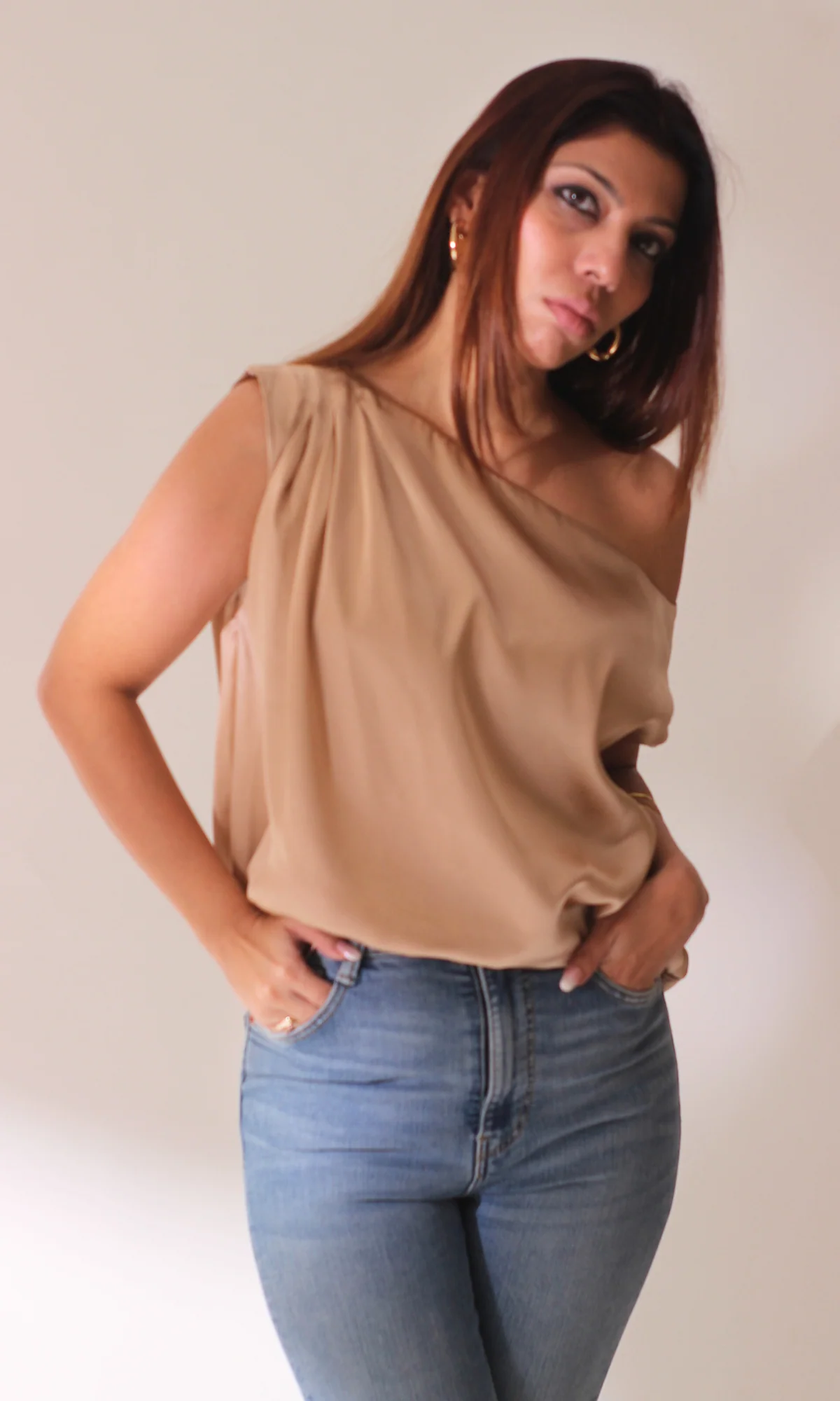 Rose Gold One-Shoulder Top - Image 3