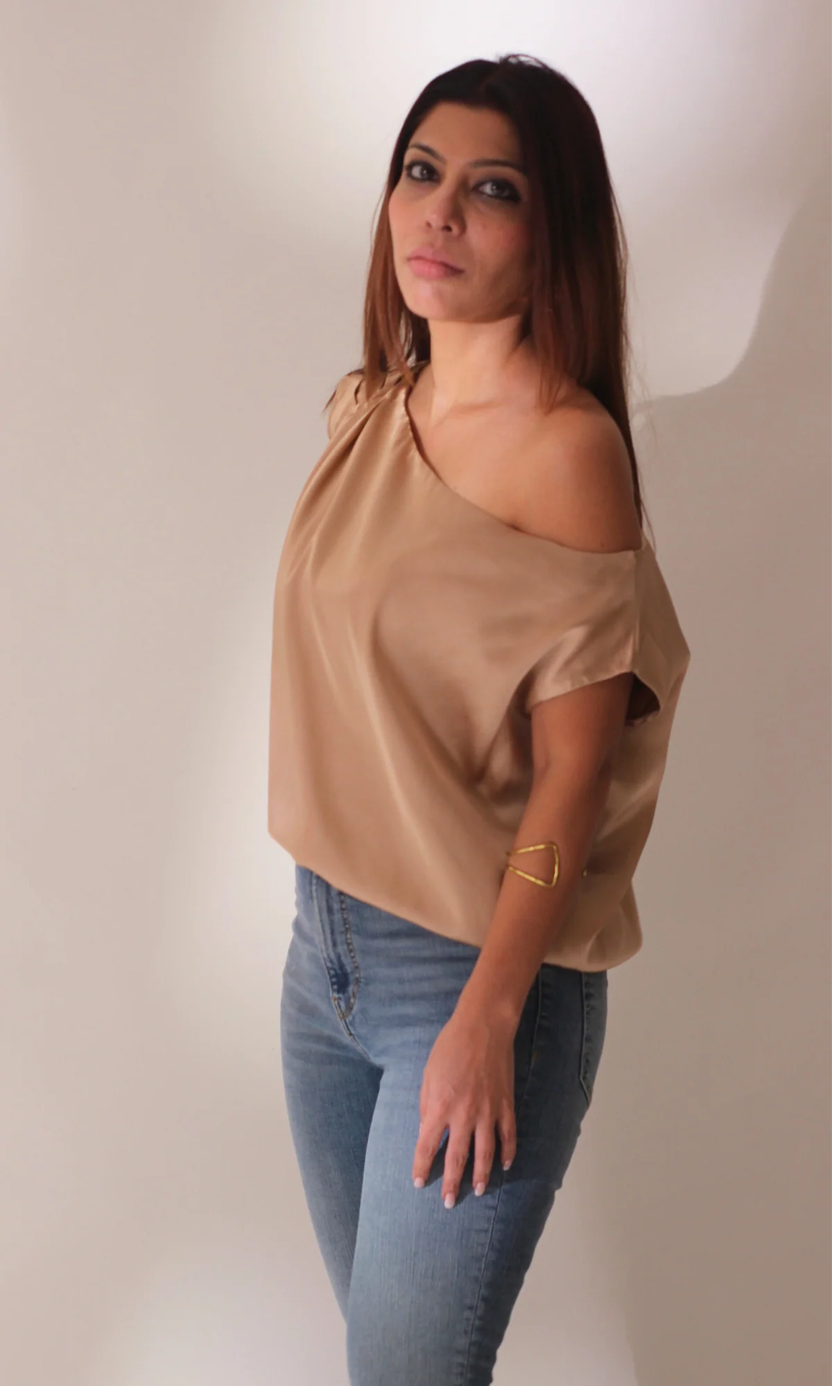 Rose Gold One-Shoulder Top - Image 4
