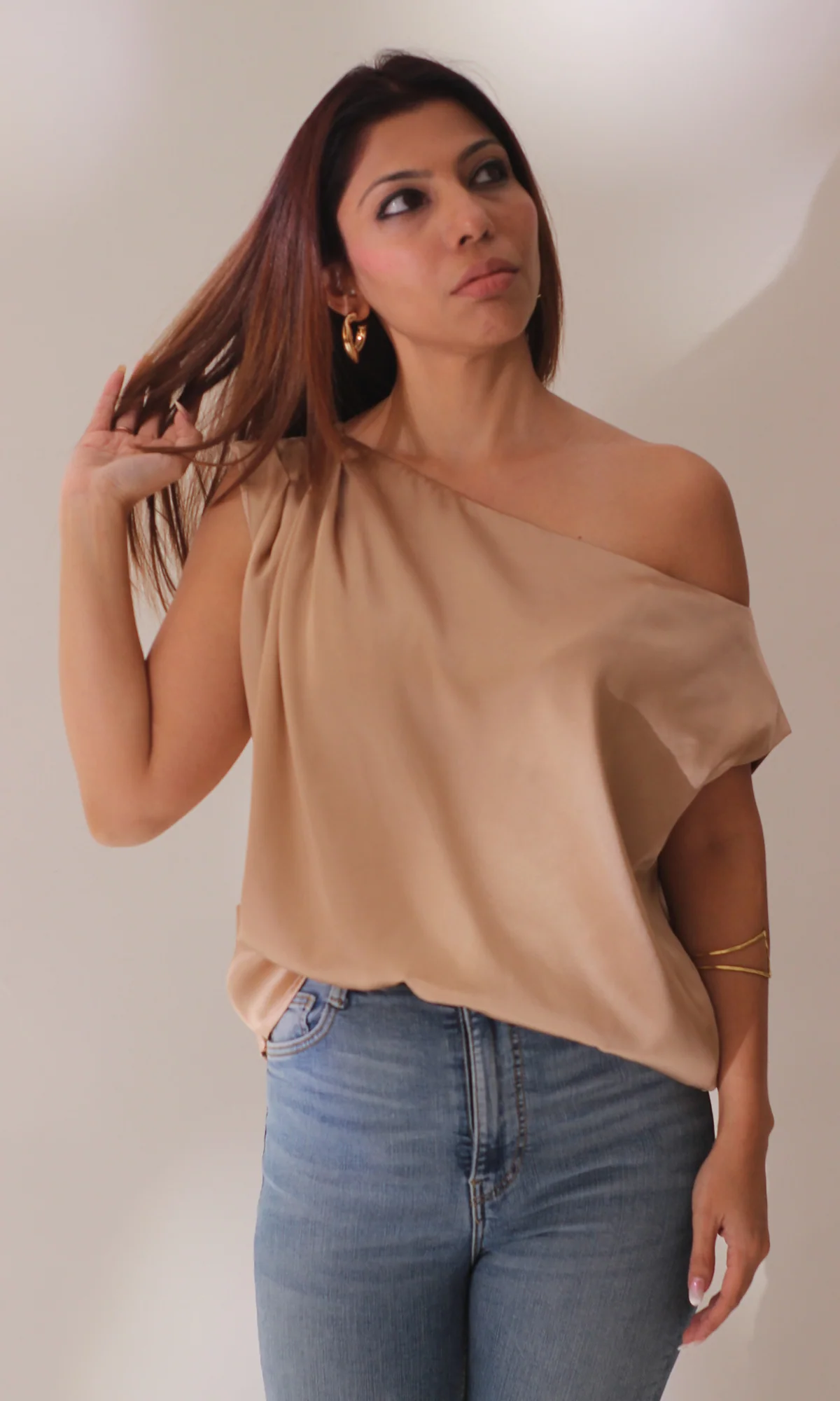 Rose Gold One-Shoulder Top - Image 5