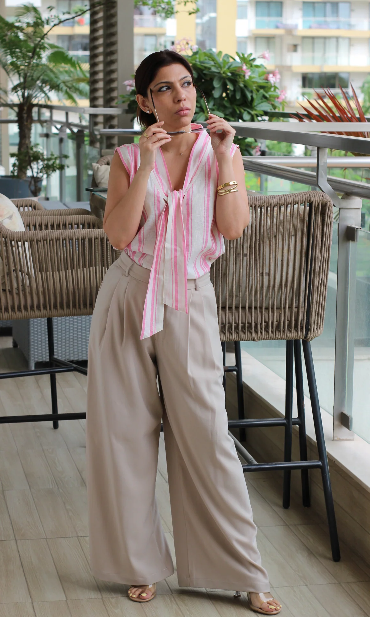 Rose Sorbet Tie Detail Top - Image 5