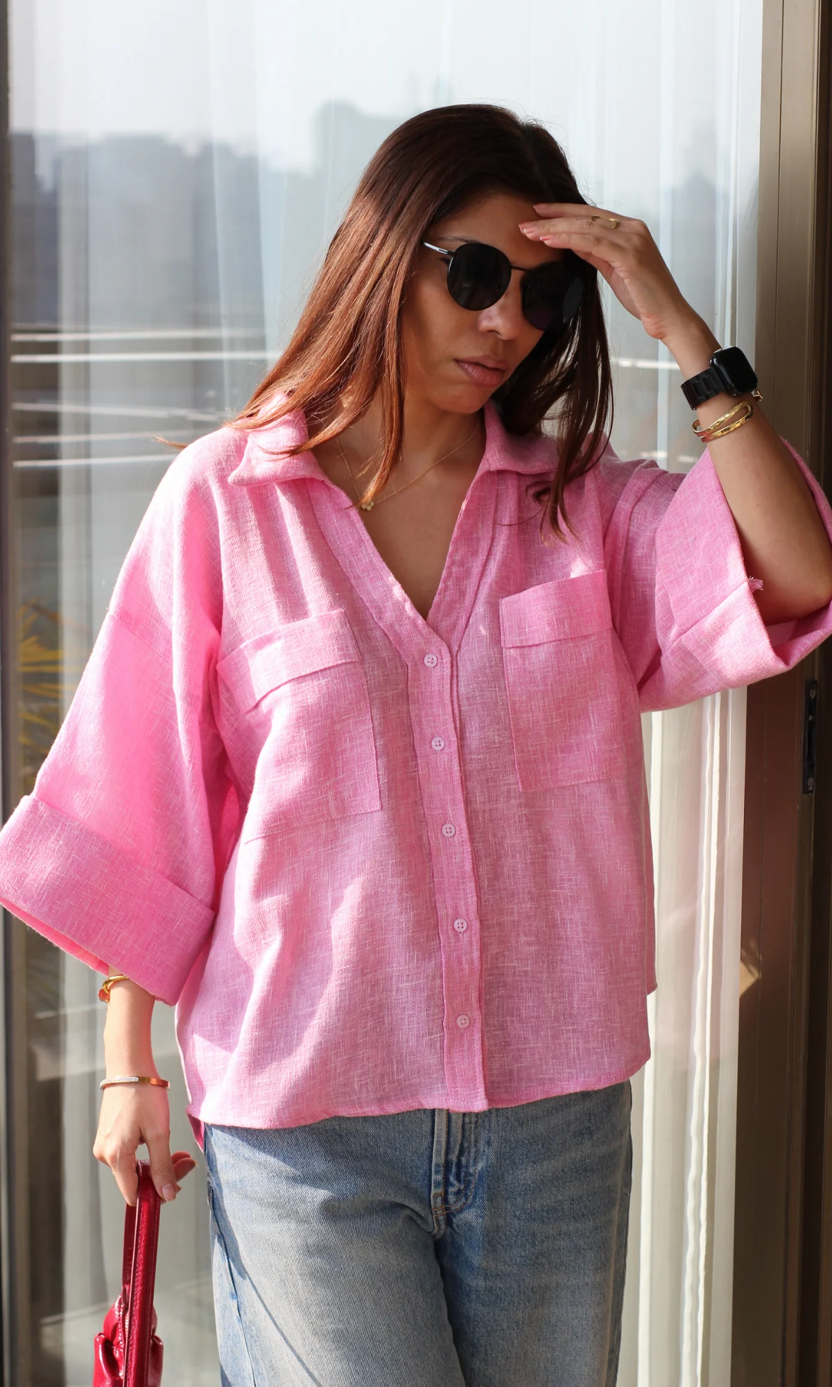 Rose Weave Loose Shirt - Image 5