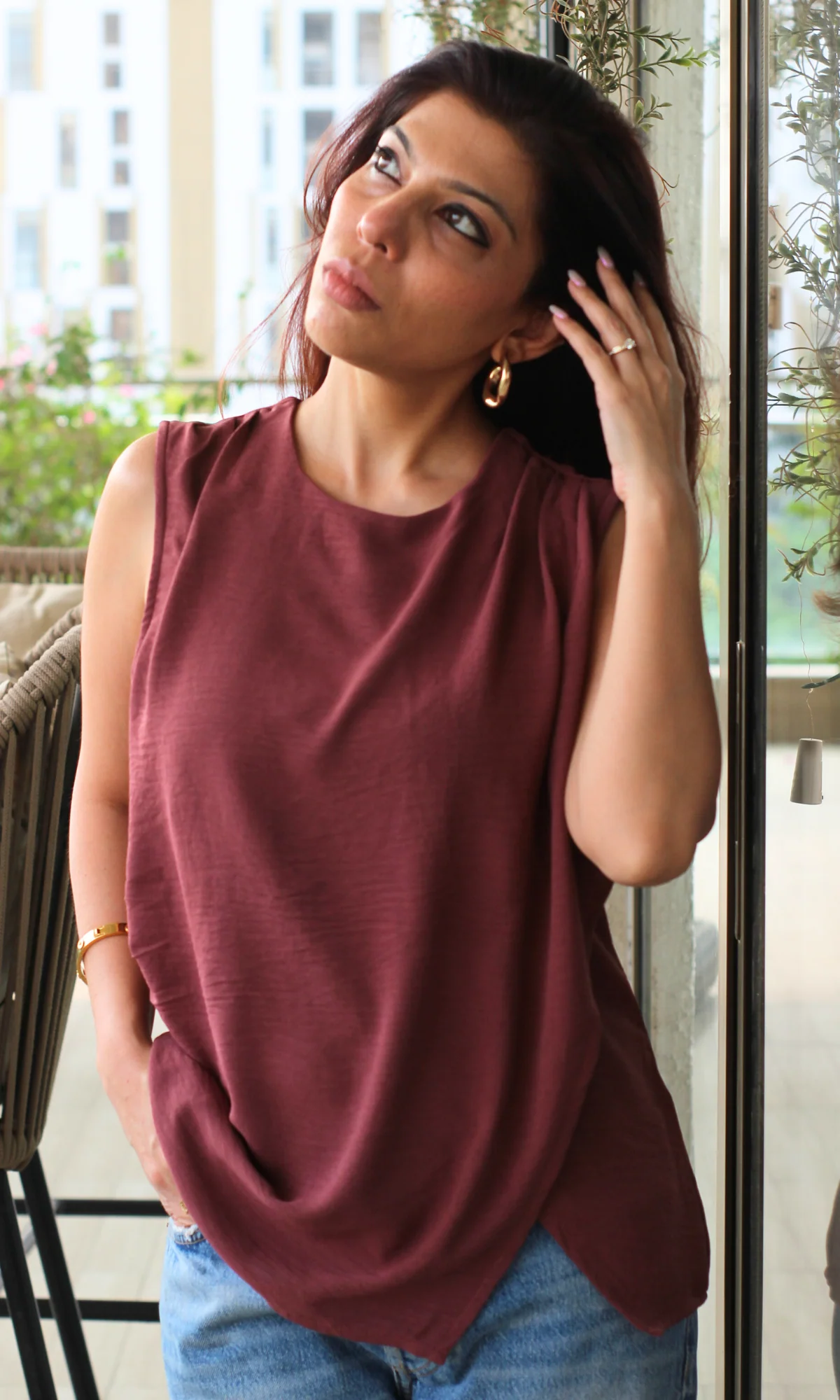 Rouge Side Cut Sleeveless Top - Image 3