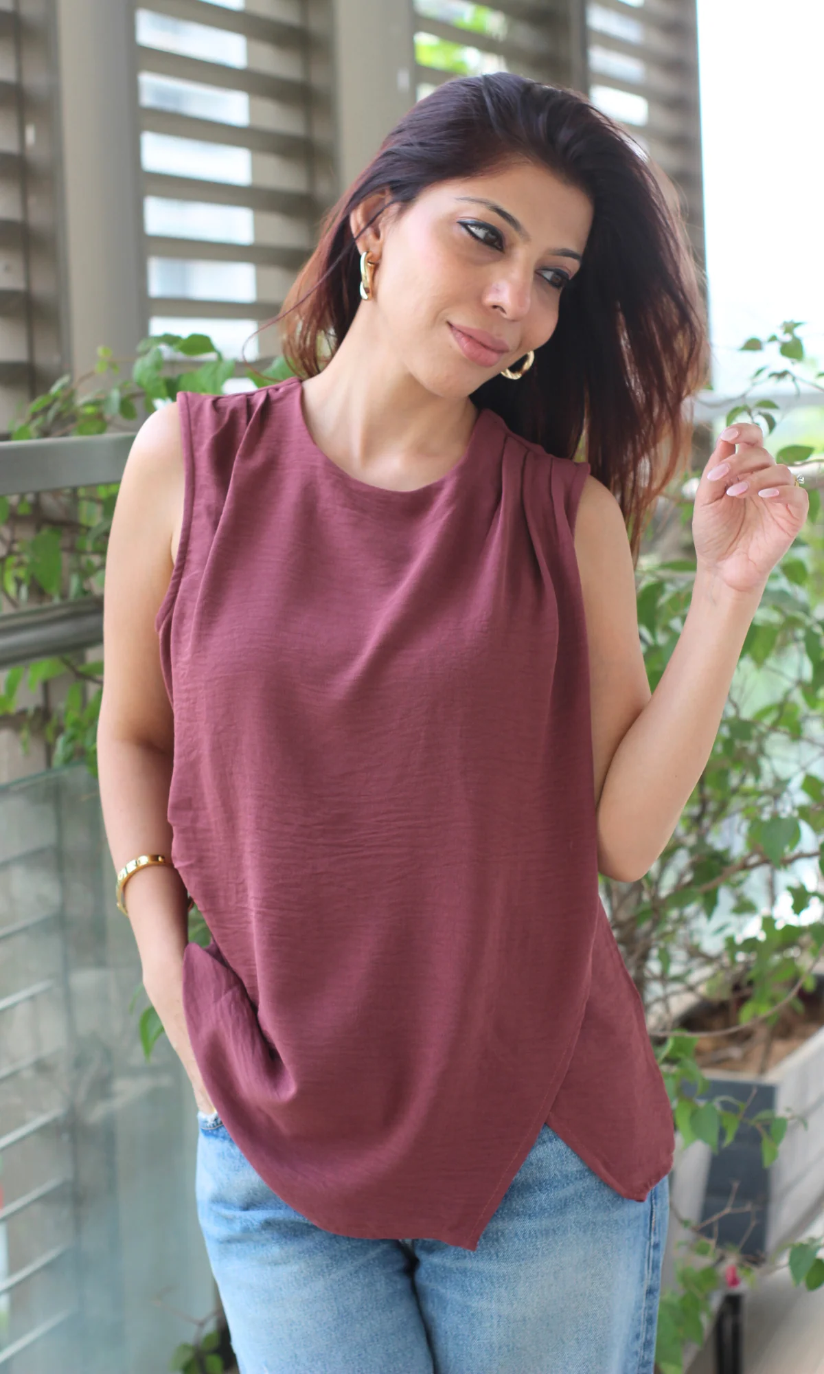 Rouge Side Cut Sleeveless Top - Image 4
