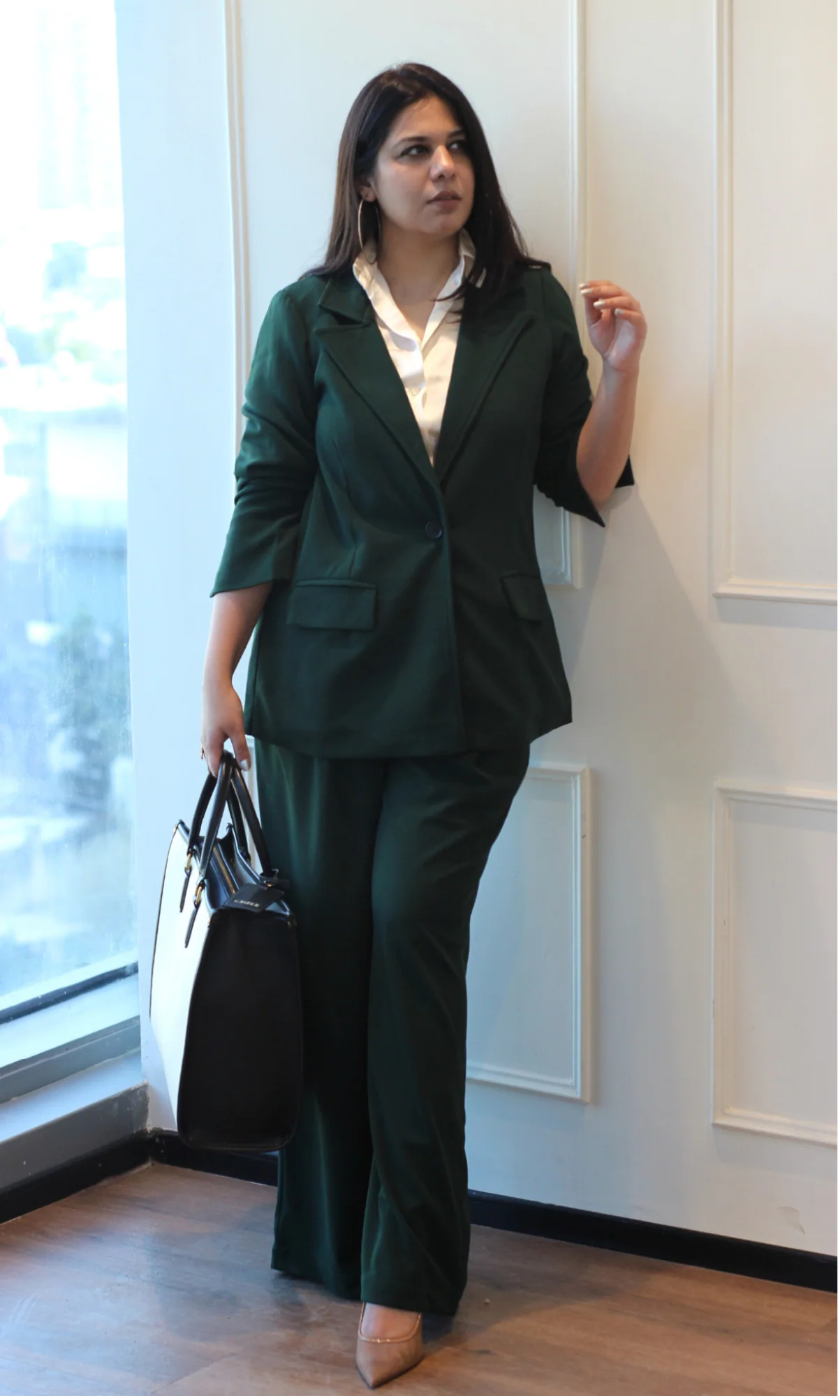 Sacramento Green Oversized Blazer with Korean Pants Co-ord - Image 5