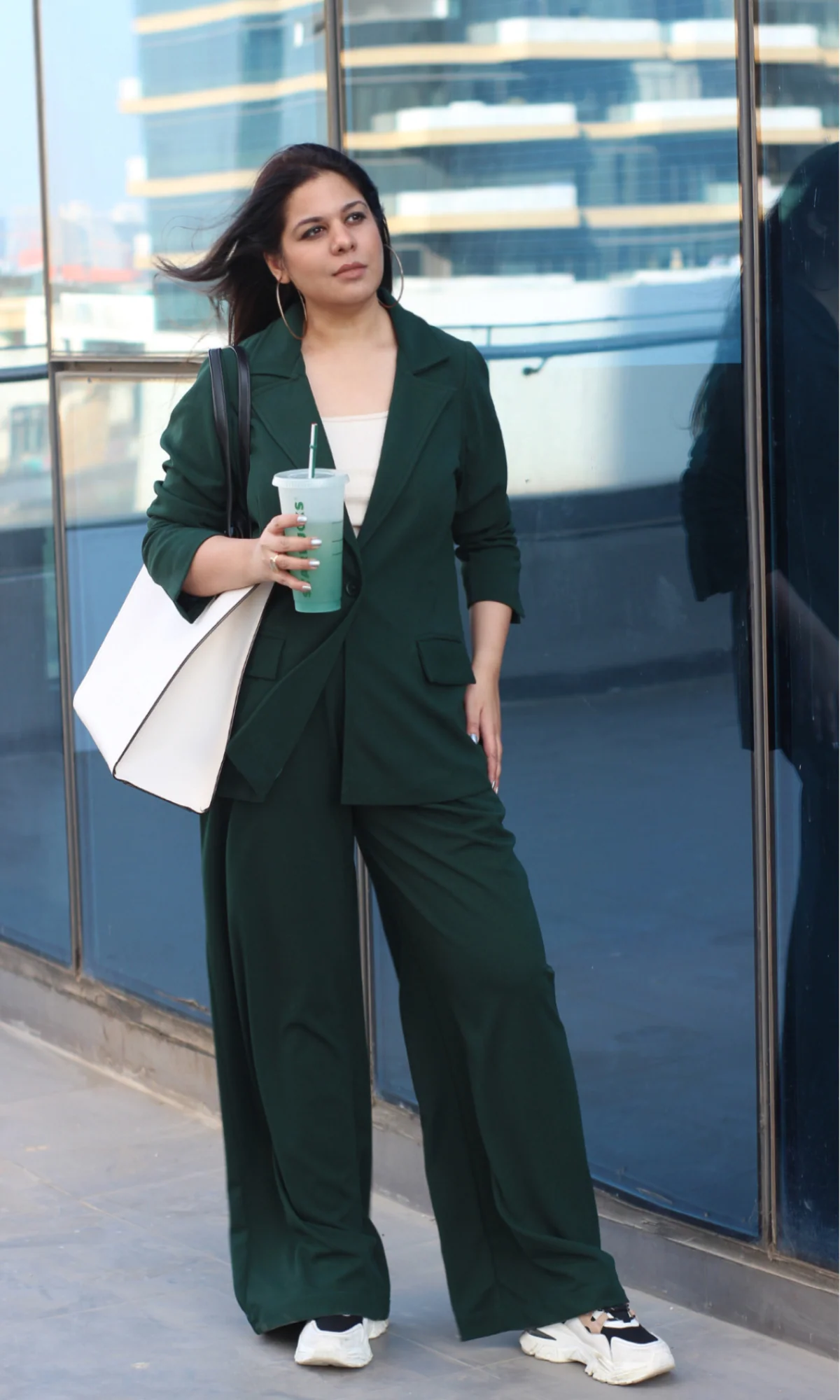 Sacramento Green Oversized Blazer with Korean Pants Co-ord - Image 7