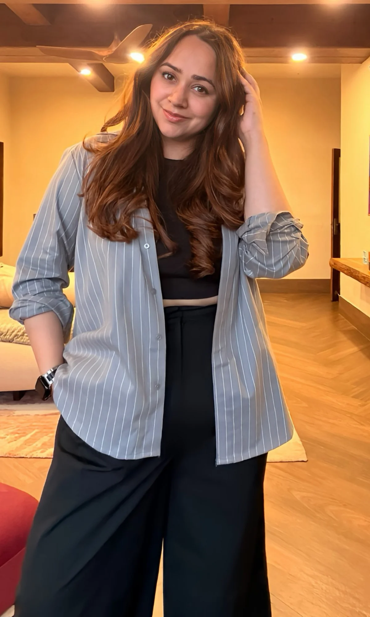 Sand Striped Cotton Shirt - Image 2