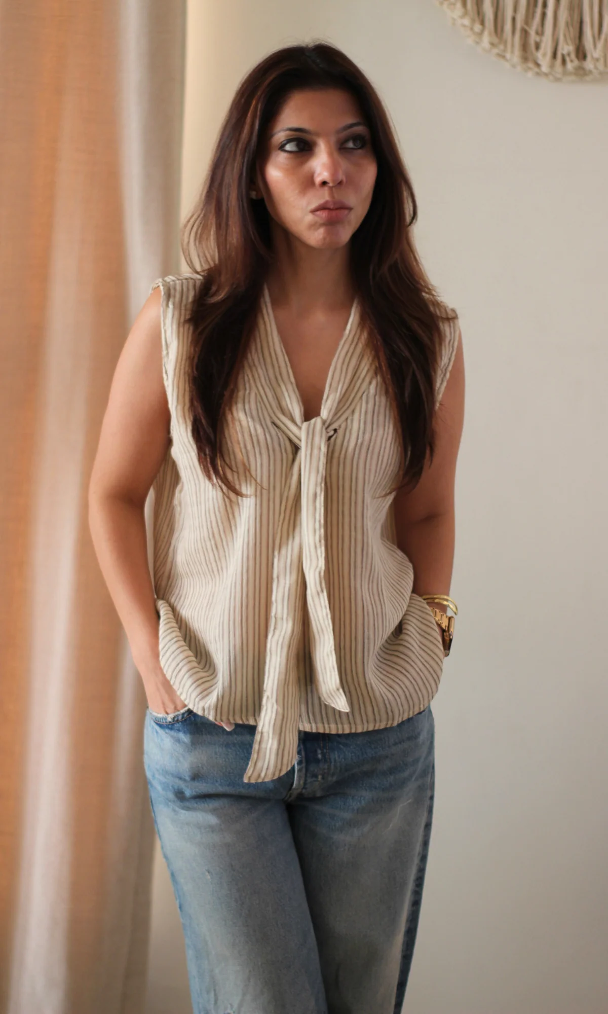 Sandstone Tie-Neck Top - Image 3