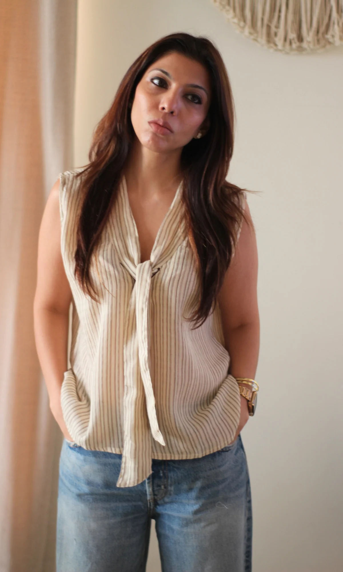 Sandstone Tie-Neck Top - Image 4