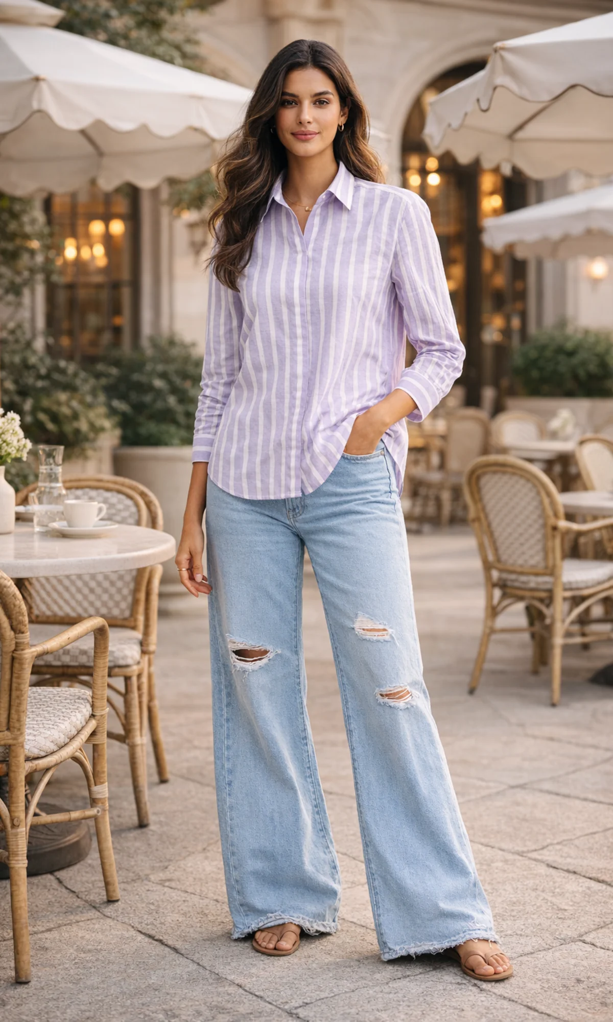 Light Purple Stripe Shirt - Image 2