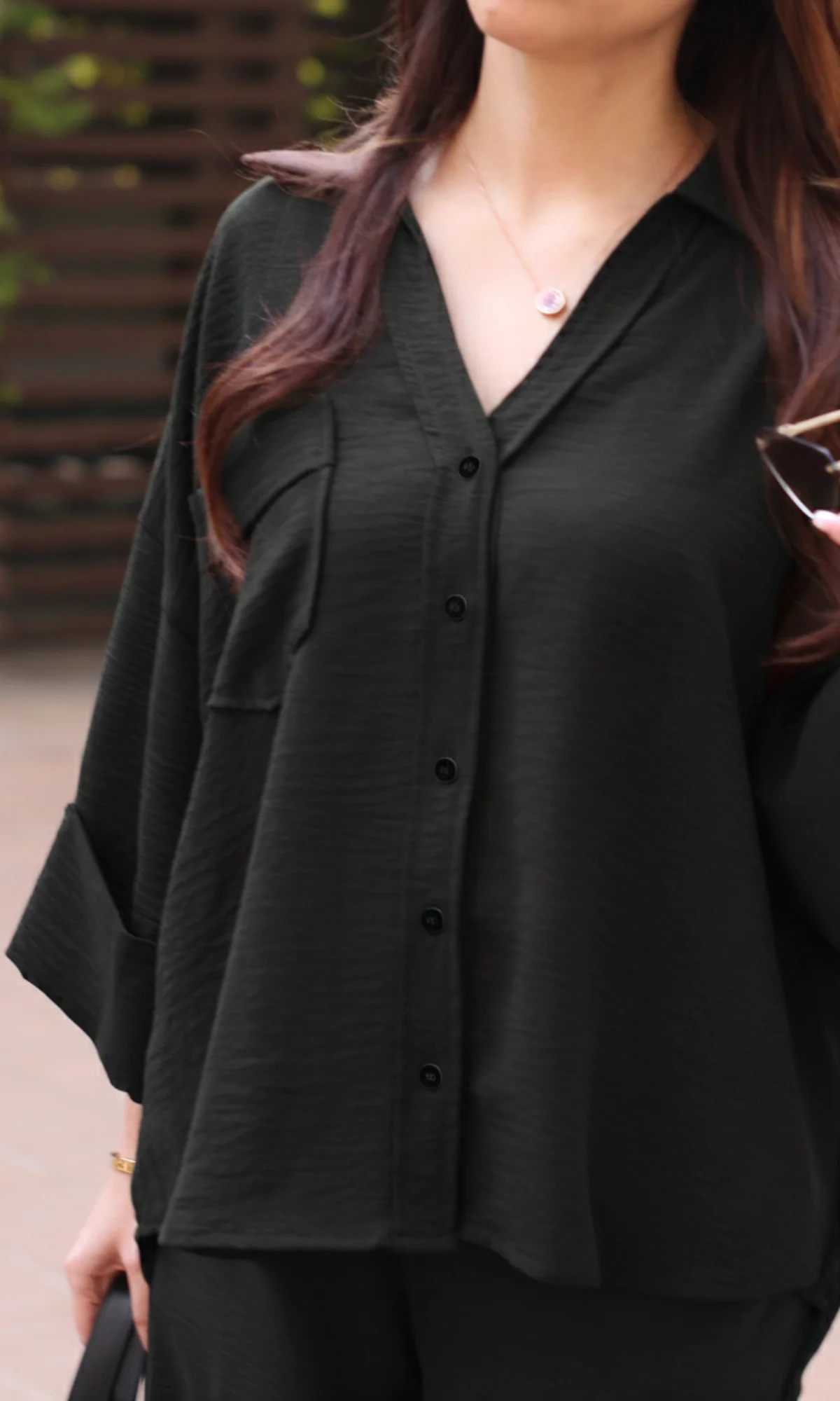 Smoke Black Loose Shirt and Pants Co-ord - Image 5
