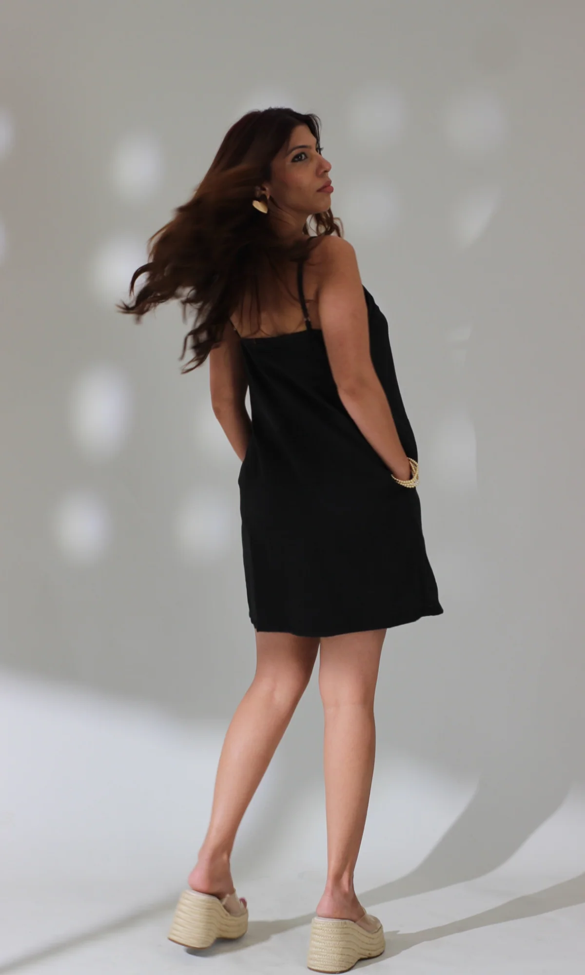 Smoked Black Buttoned Noodle SummerDress - Image 3