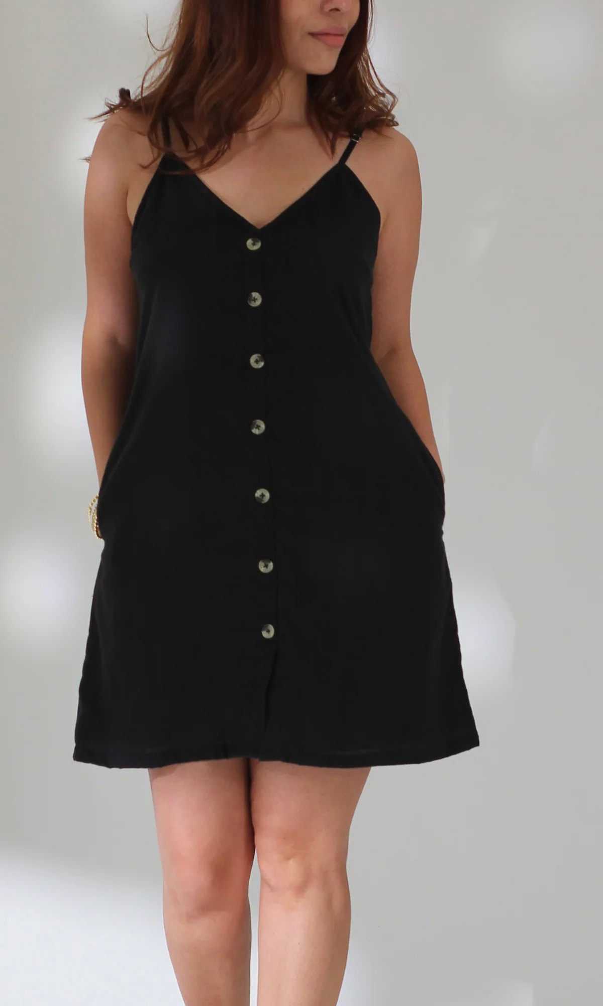 Smoked Black Buttoned Noodle SummerDress - Image 5