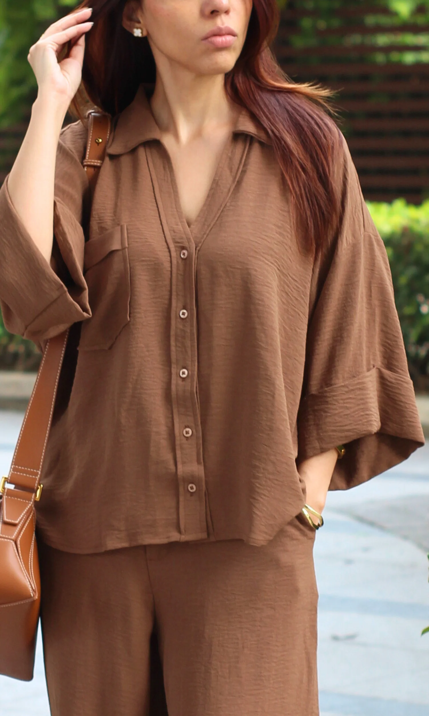 Soft Mocha Loose Shirt and Pants Co-ord - Image 3
