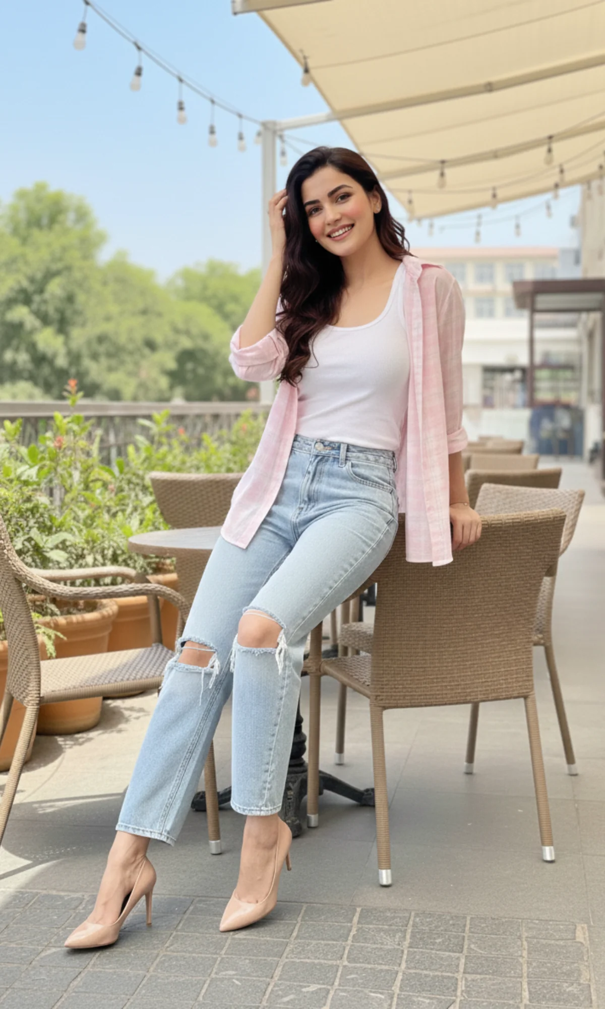Soft Rose Plaid Checked Shirt - Image 3