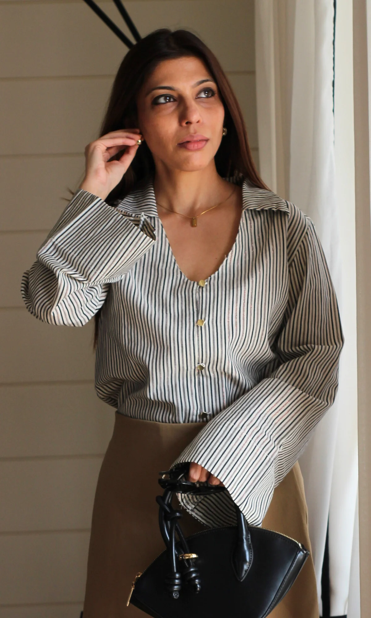 Spring Lurex Flared Sleeve Shirt - Image 5
