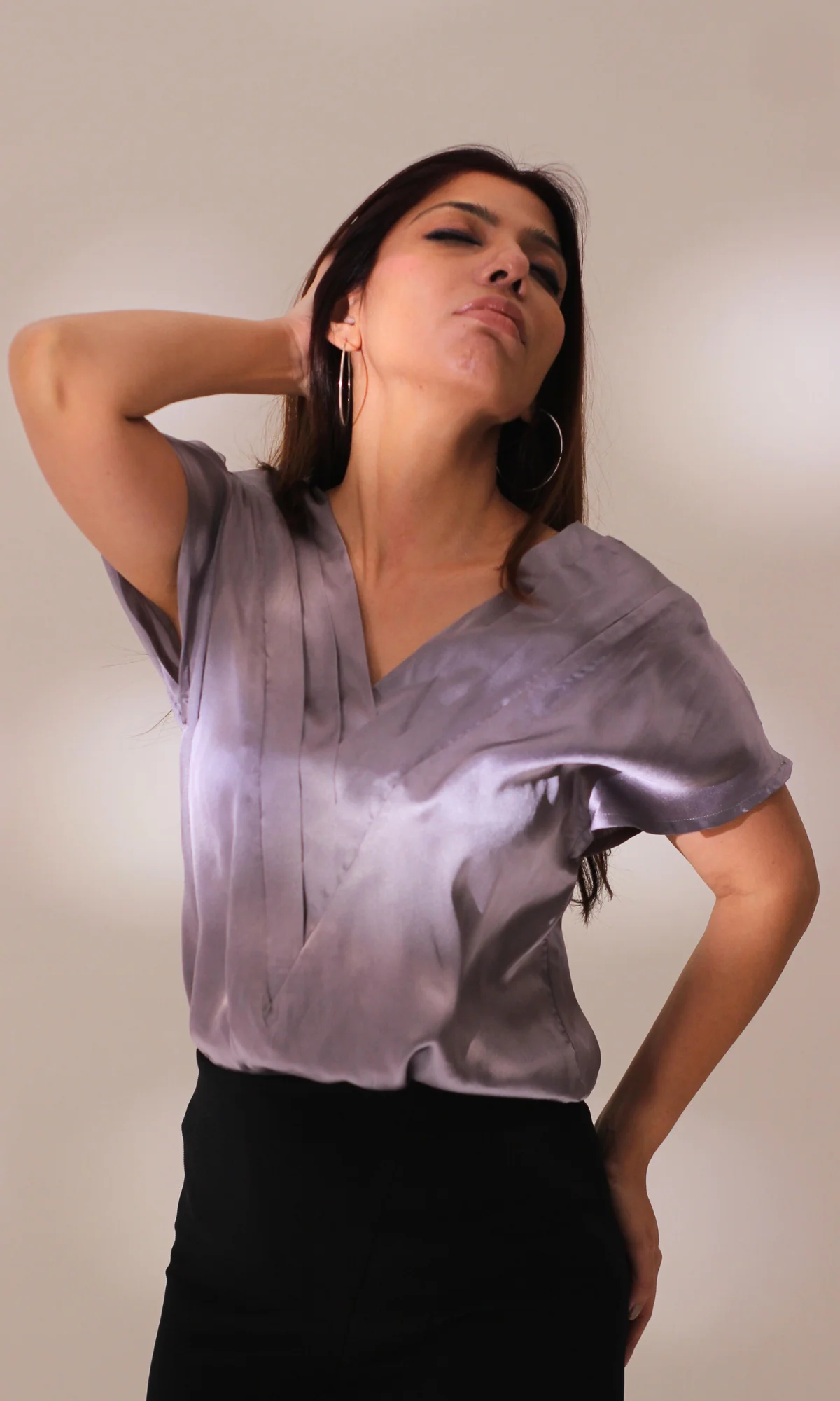 Steel Lavender Triple-V Top - Image 4