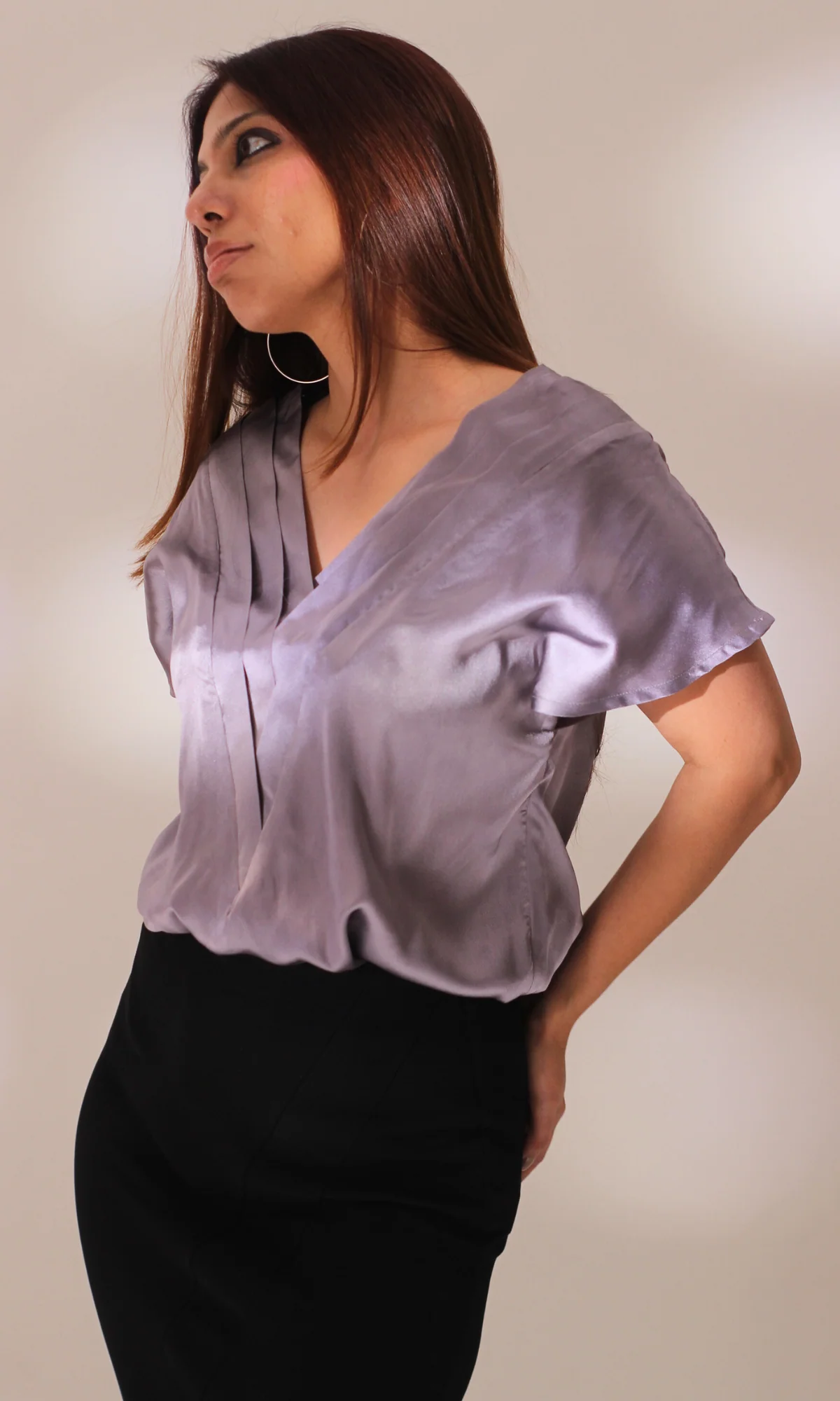 Steel Lavender Triple-V Top - Image 6