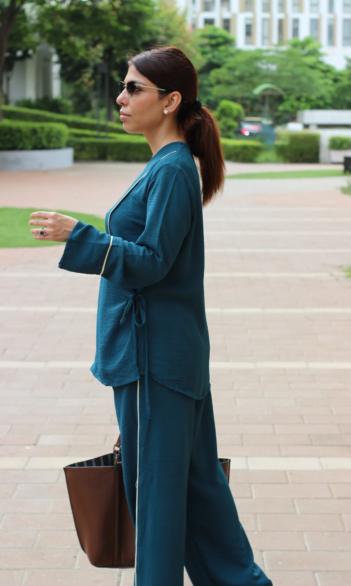 Teal Drift Outline Kimono Co-ord - Image 2