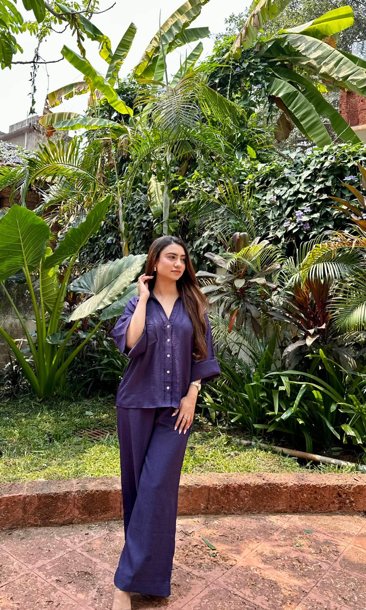 Midnight Violet Loose Shirt and Pants Co-ord - Image 2