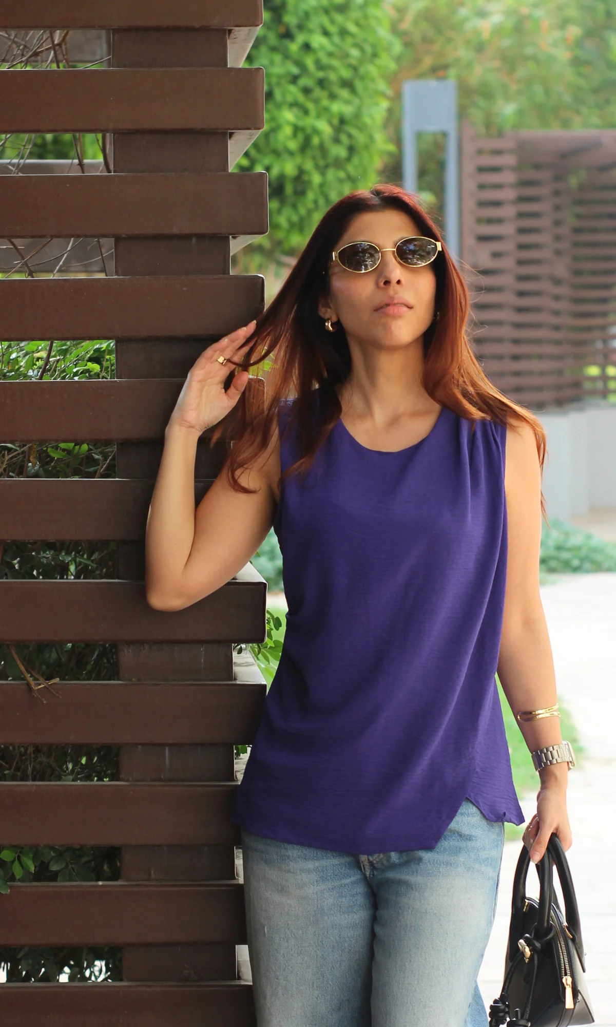 Violet Blue Side Cut Sleeveless Top