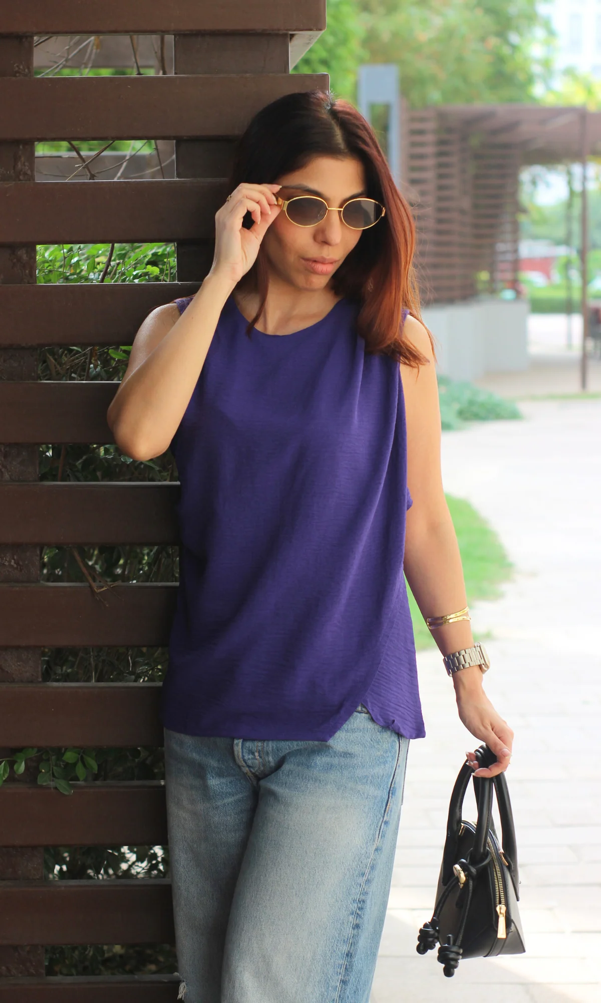 Violet Blue Side Cut Sleeveless Top - Image 2