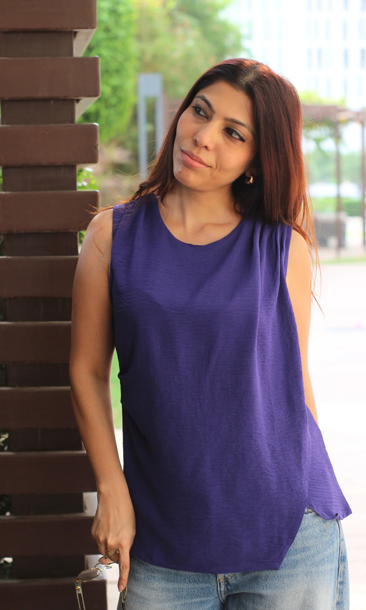 Violet Blue Side Cut Sleeveless Top - Image 4