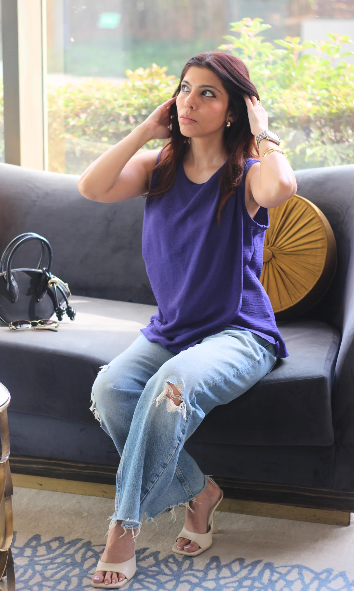 Violet Blue Side Cut Sleeveless Top - Image 6