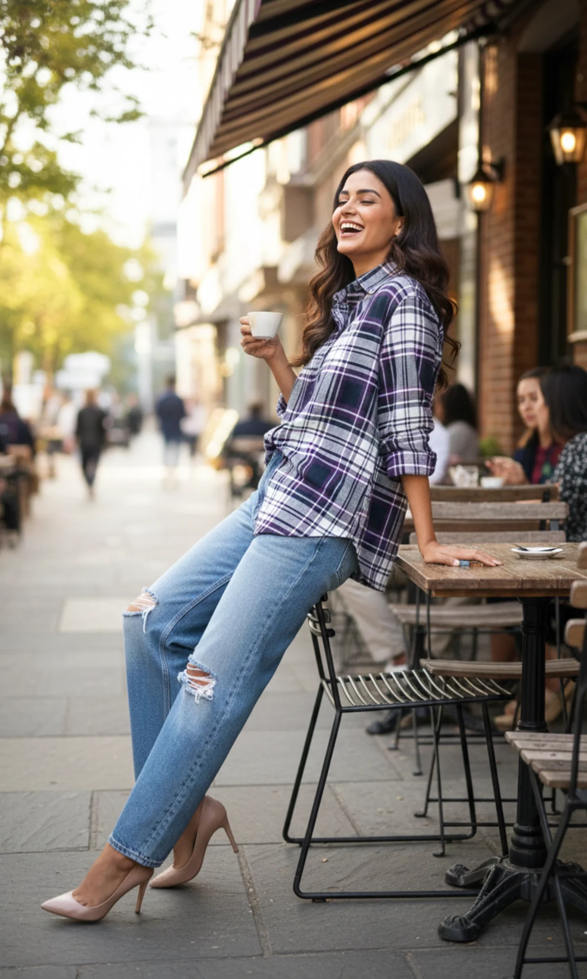 Violet Classic Checked Shirt - Image 5