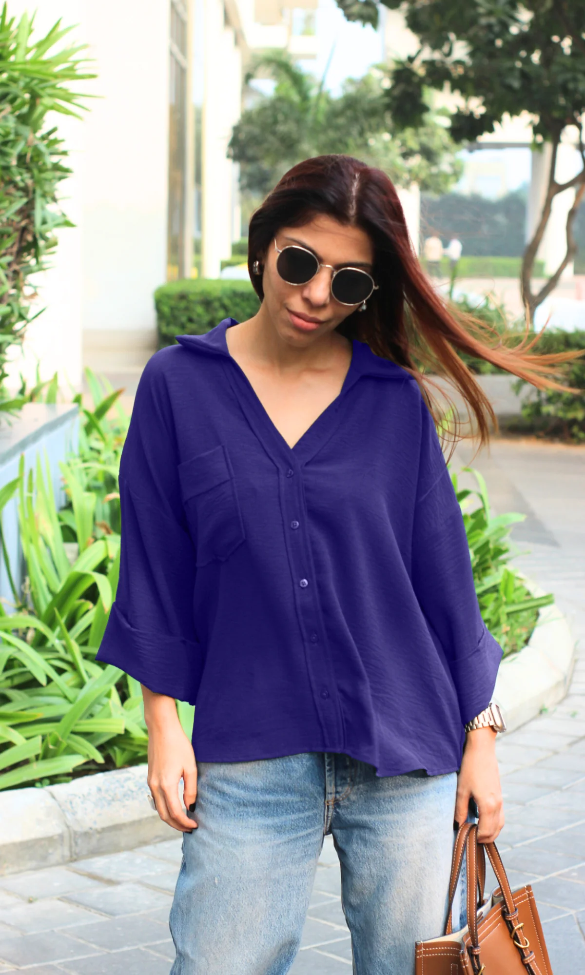 Violet Flowing Shirt