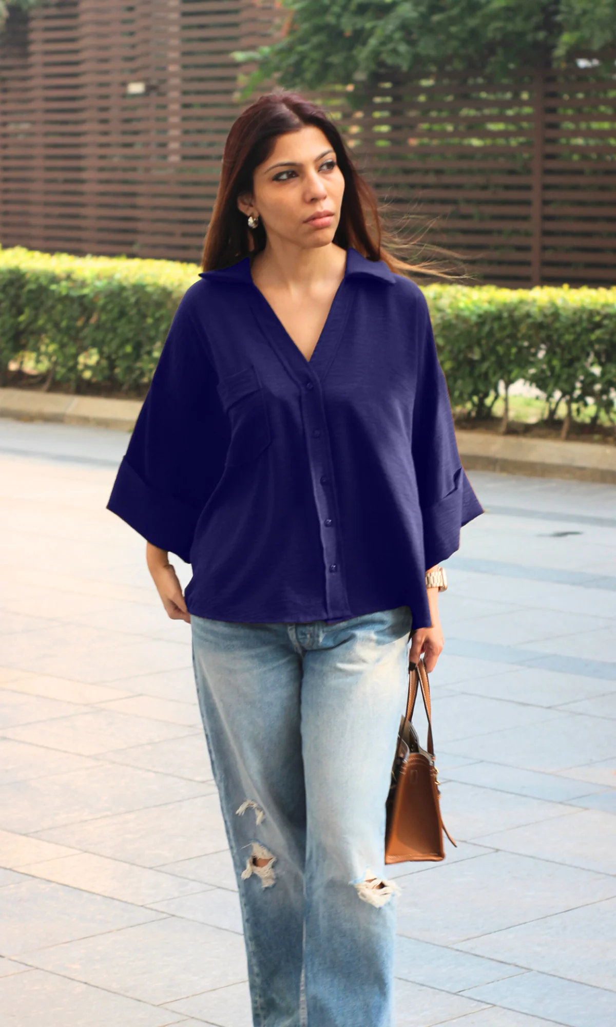 Violet Flowing Shirt - Image 2