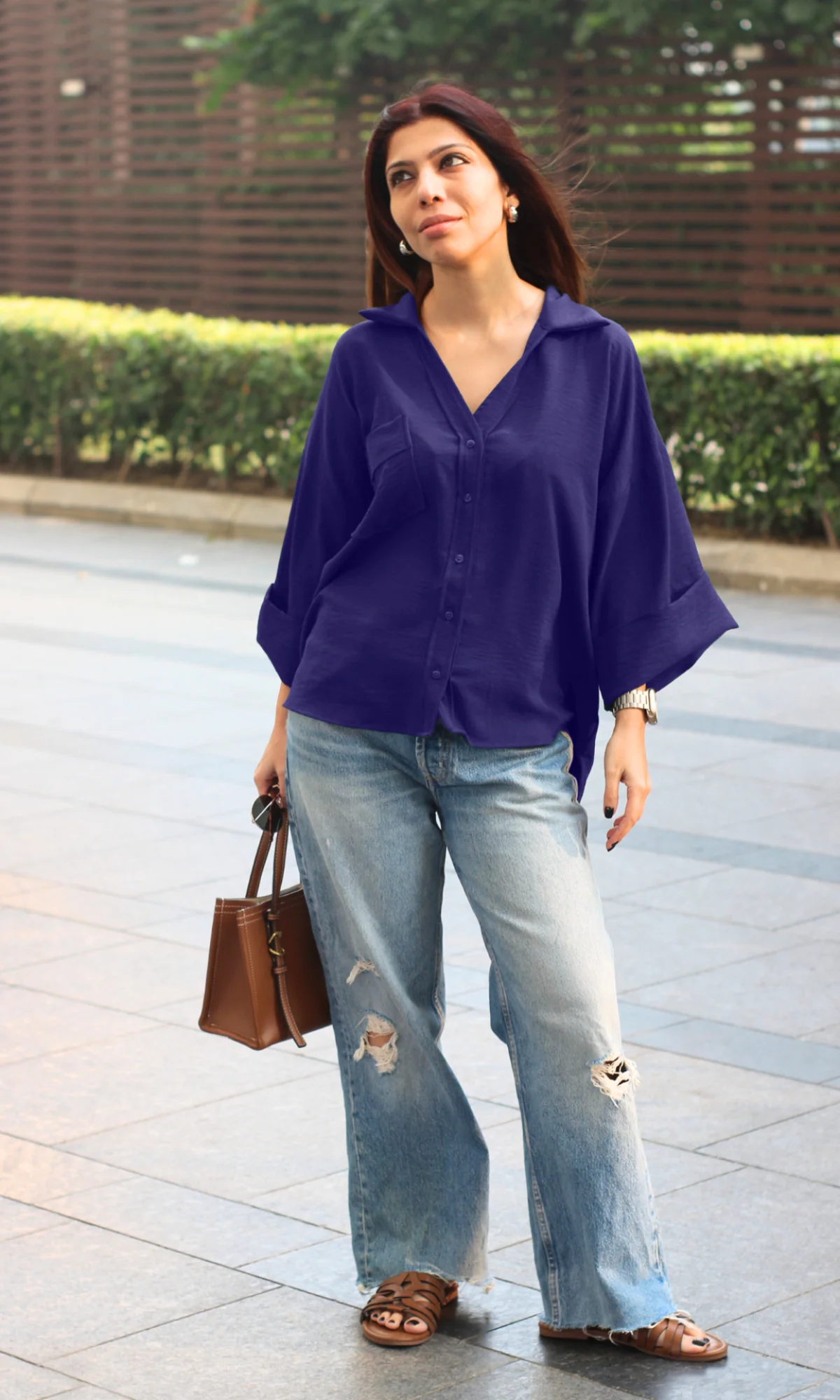 Violet Flowing Shirt - Image 4