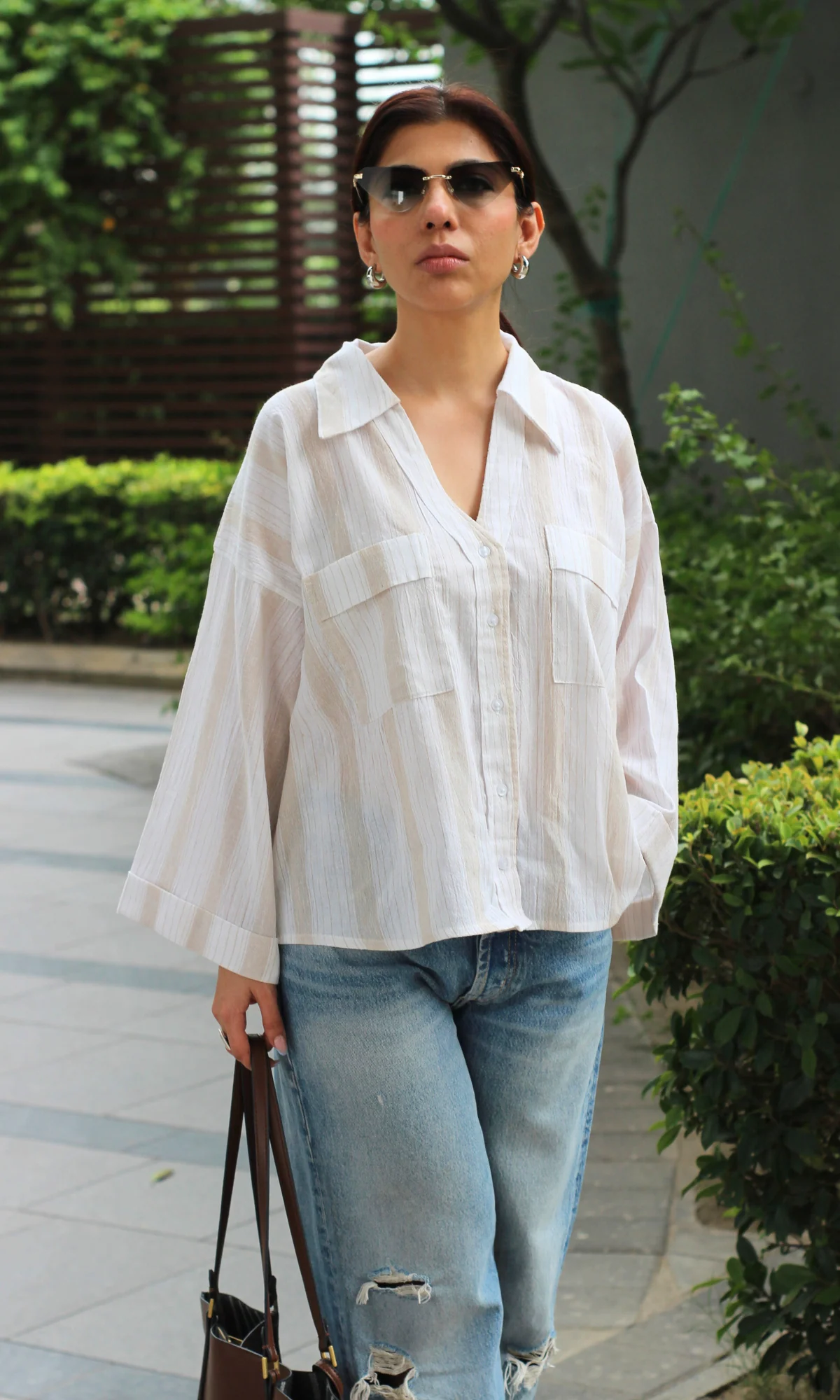 White Beige Cotton Shirt