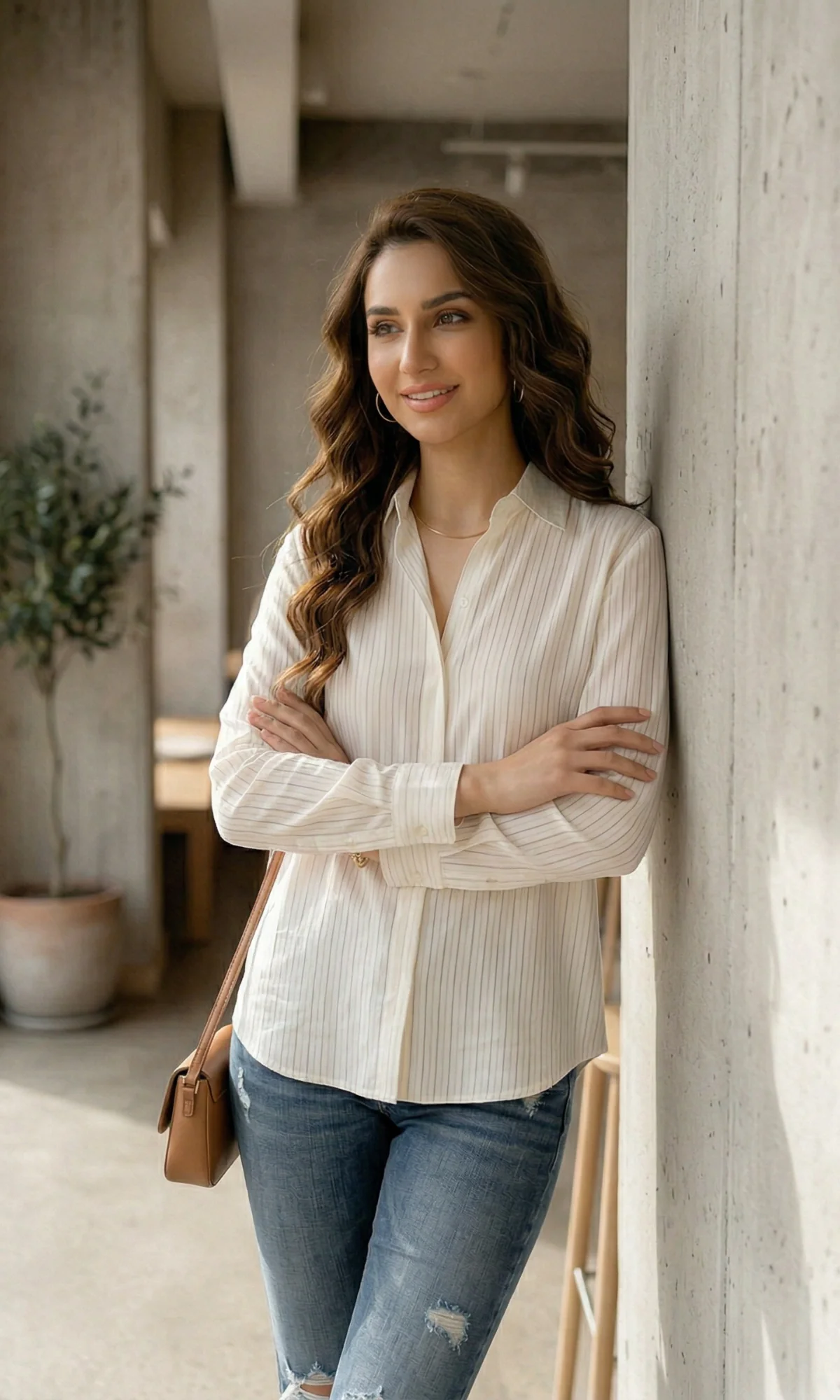 White Line Semi-Sheer Shirt - Image 3
