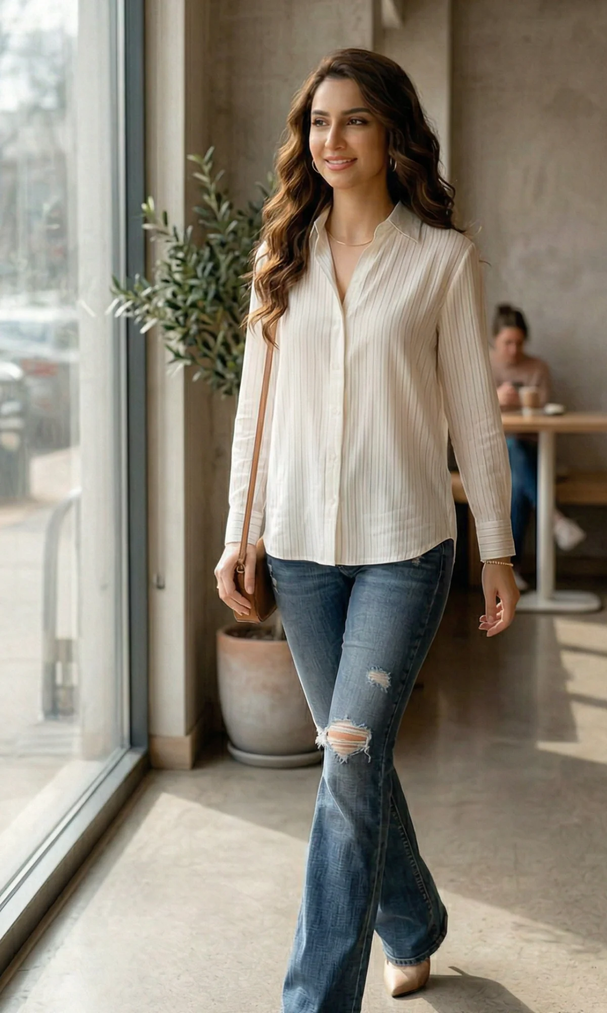 White Line Semi-Sheer Shirt - Image 4