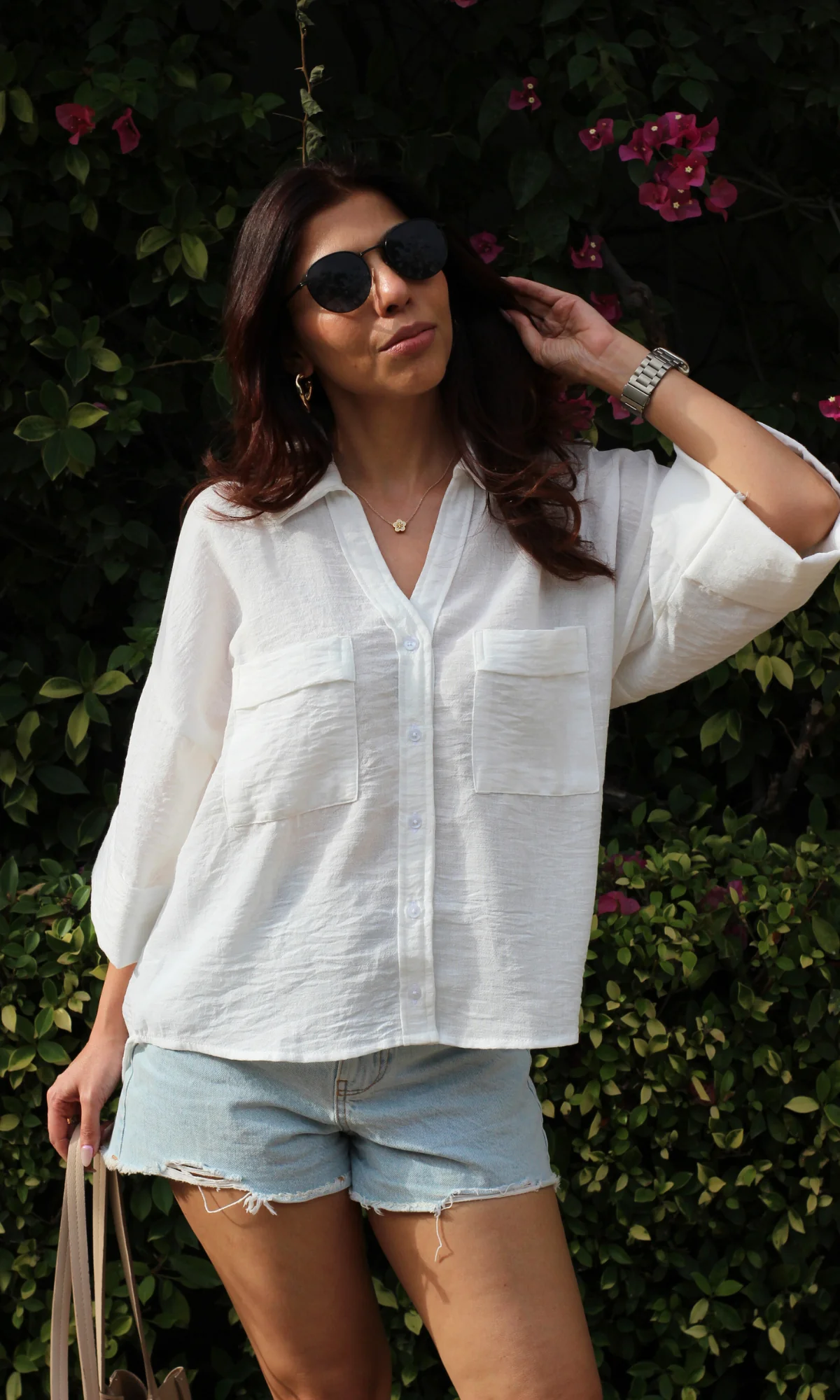 White Textured Shirt - Image 6