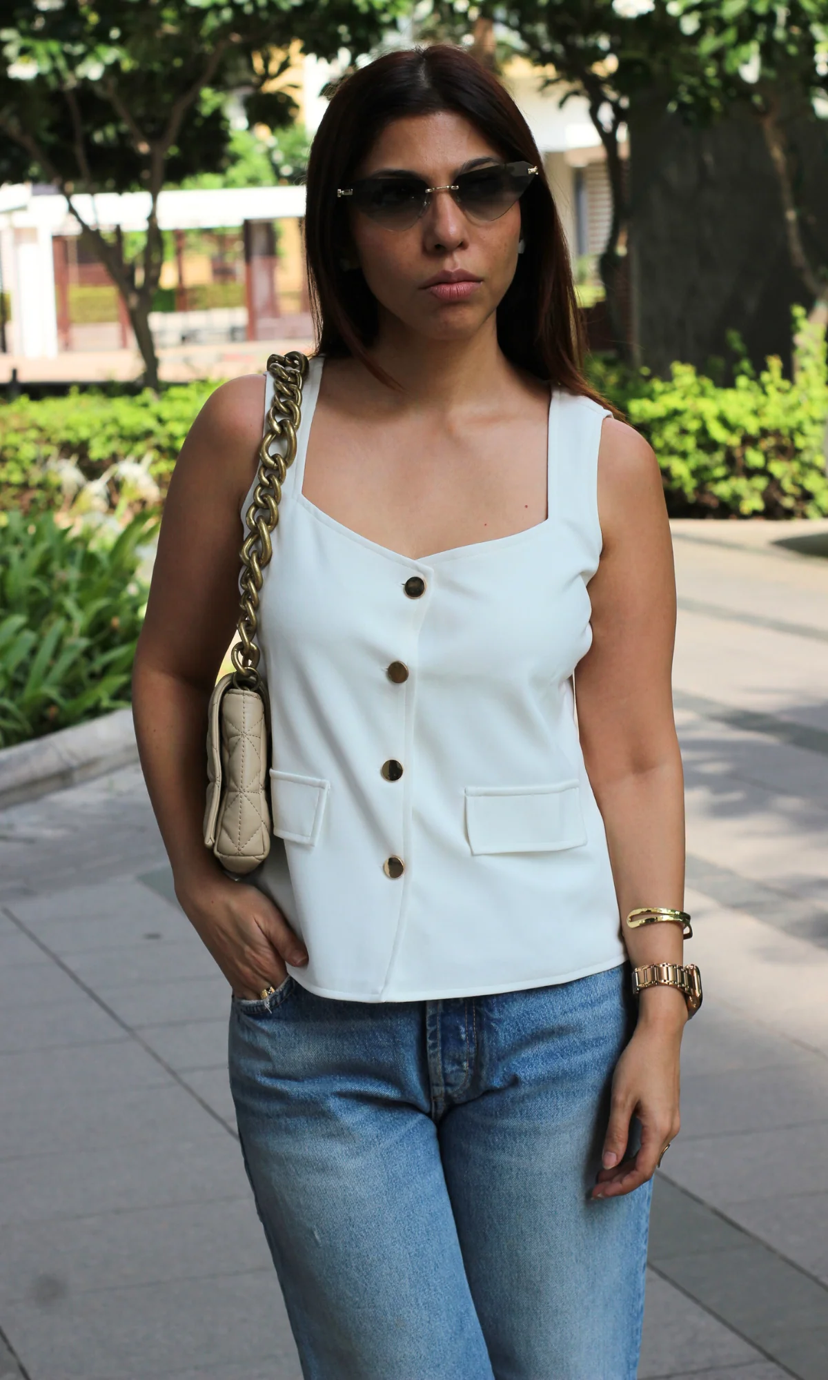 White Squared Neck Waist coat - Image 3