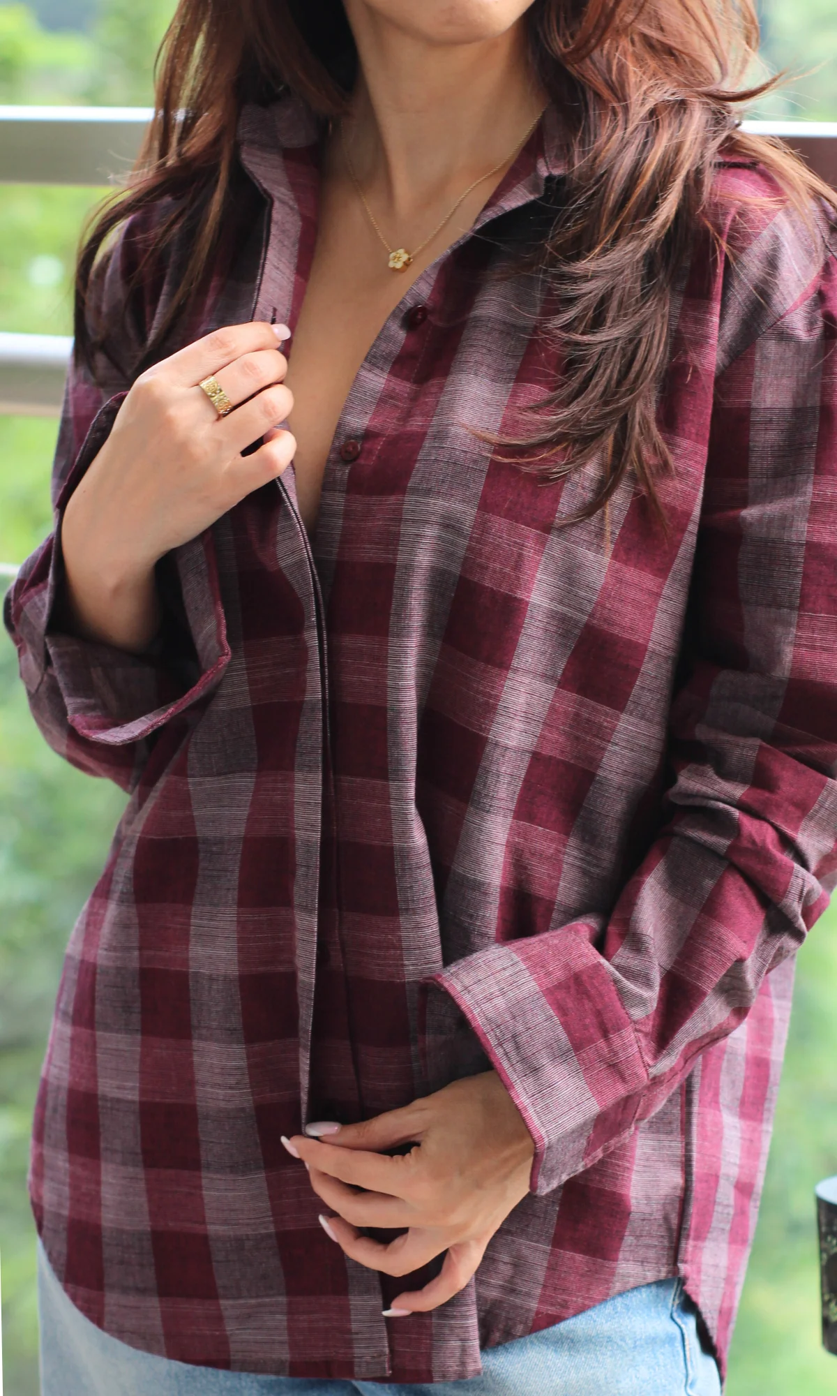 Wine & Ash Plaid Check Shirt - Image 4