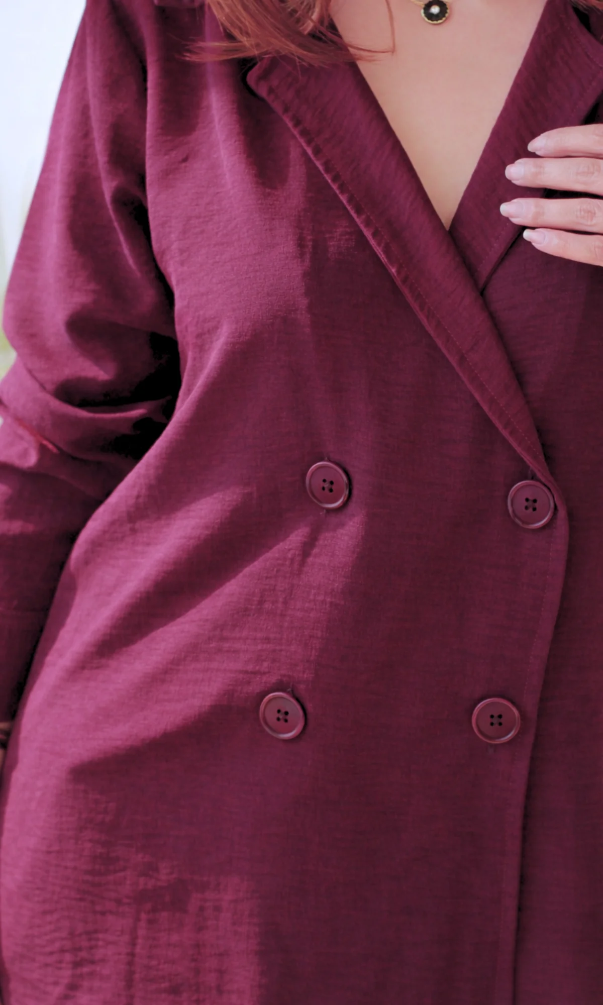 Wine Flowing Double Breasted Shirt - Image 3