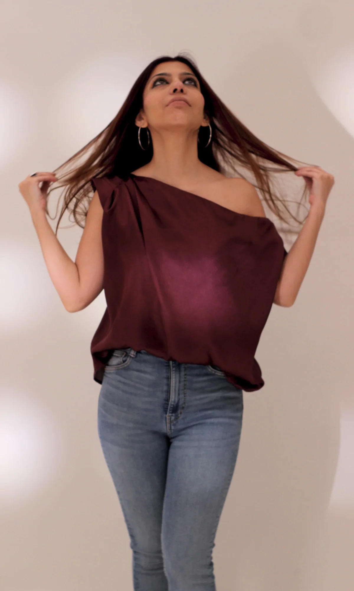 Wine One-Shoulder Top - Image 4