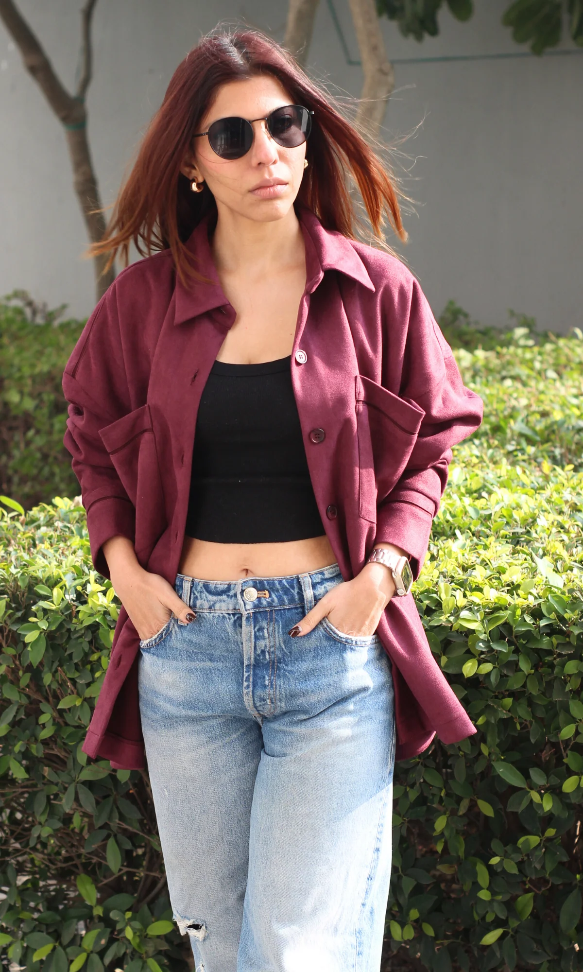 Mulled Wine Suede Shacket - Image 2