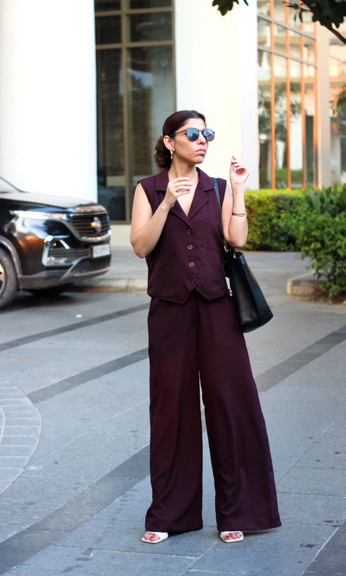 Wine Collared Waist Coat and Pants - Image 5