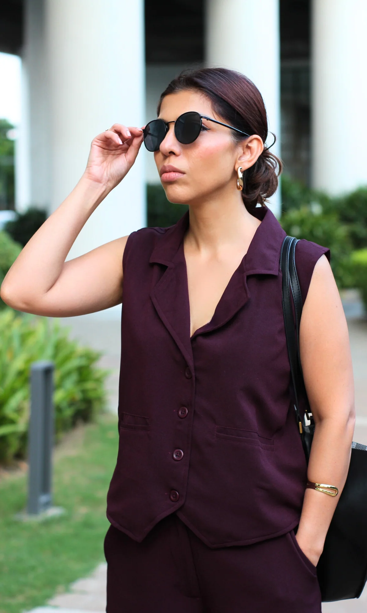 Wine Collared Waist Coat and Pants - Image 6
