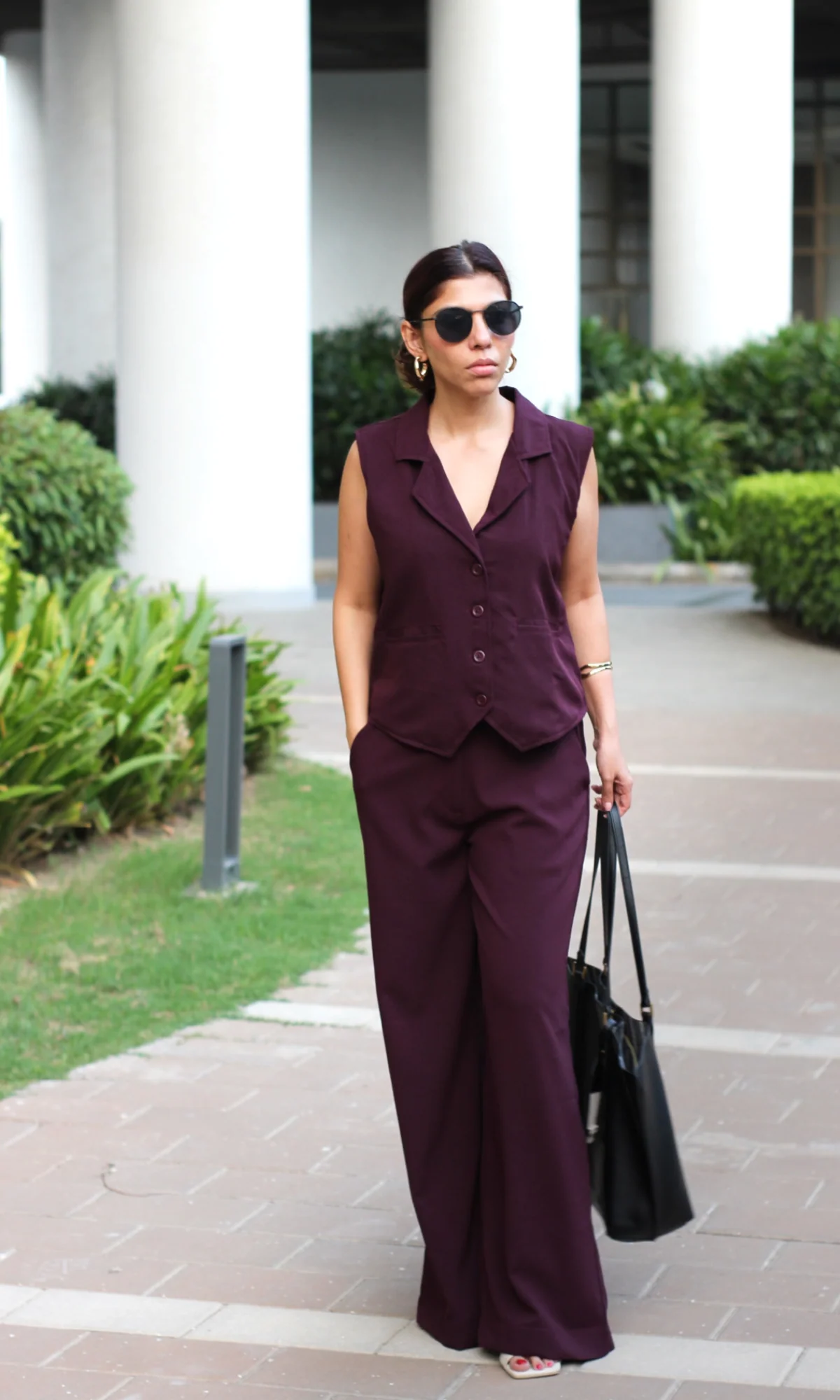 Wine Collared Waist Coat and Pants - Image 7