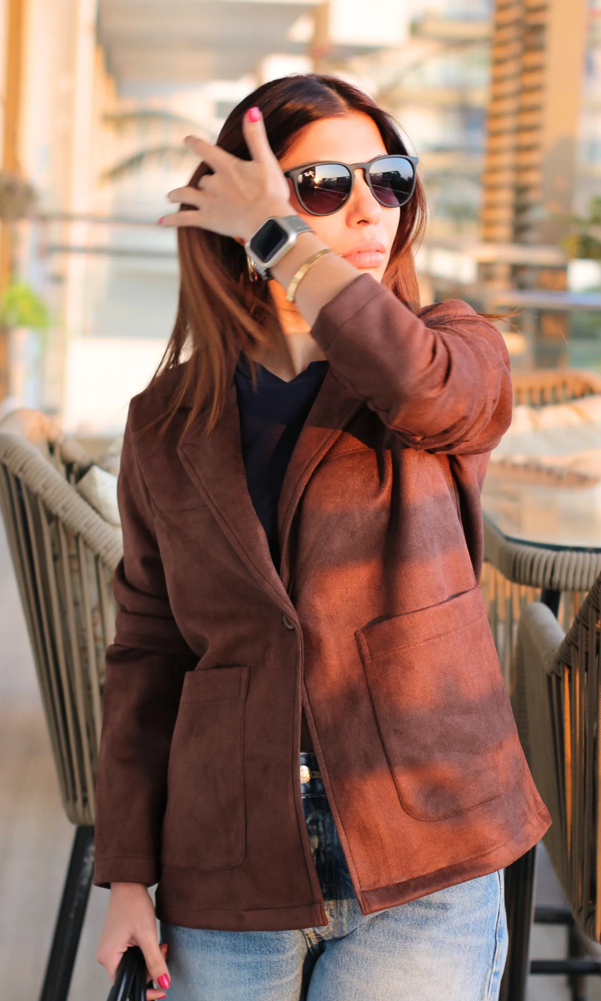 Wood Brown Suede Jacket - Image 2